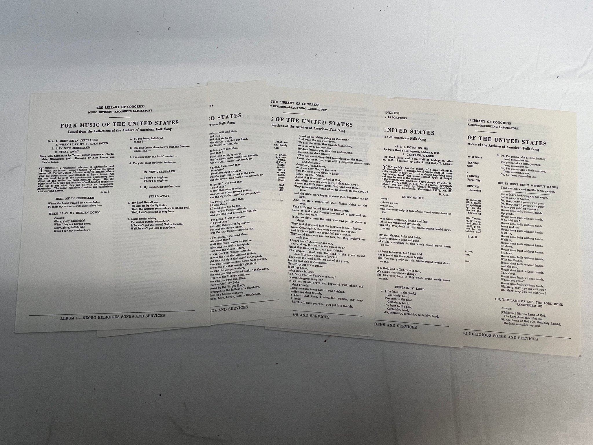 Omslagsbild för skivan V/A Negro Religious Songs And Services LP US the library of congress AAFS L10