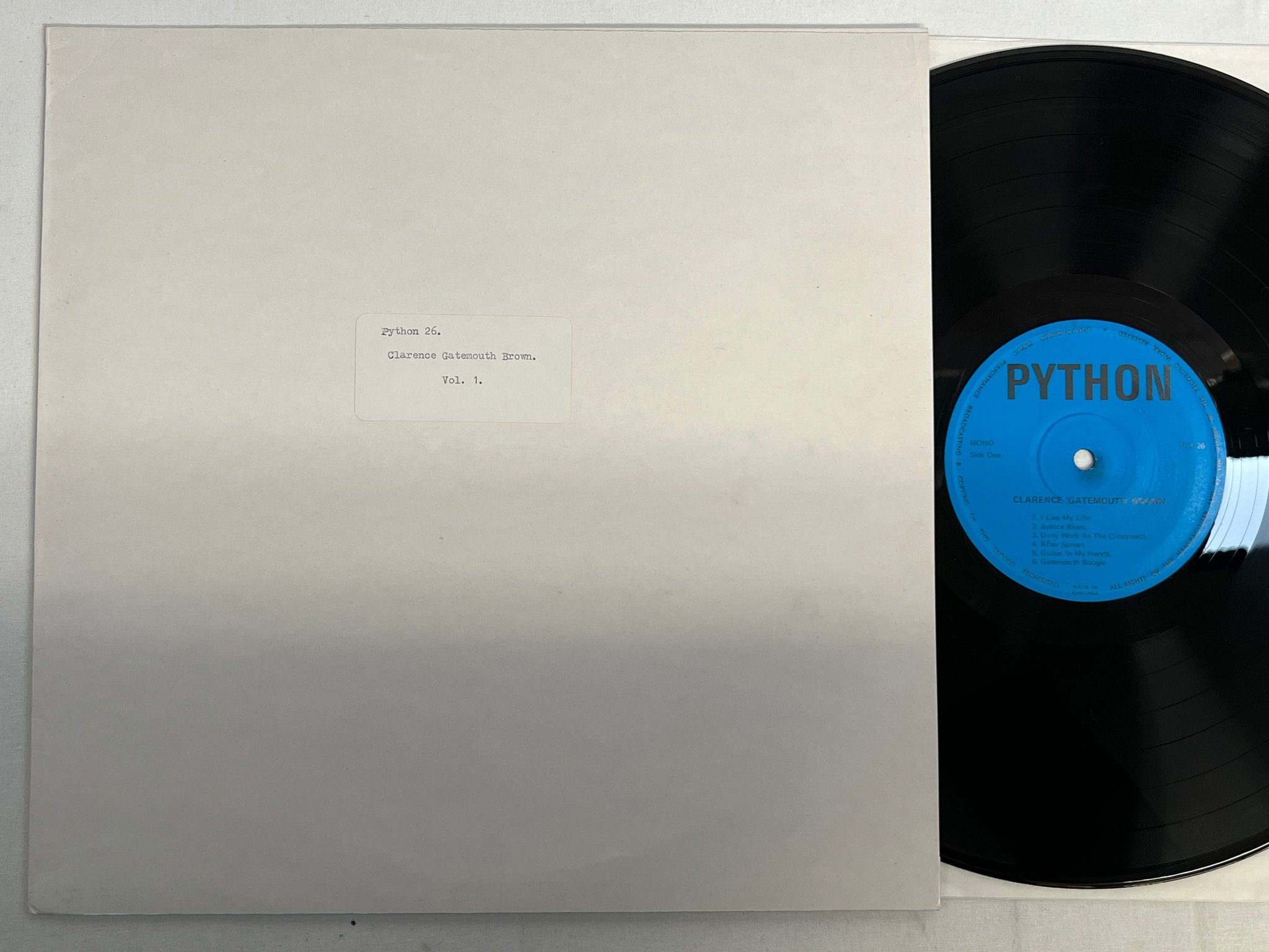 Omslagsbild för skivan CLARENCE GATEMOUTH BROWN vol one LP PYTHON PLP-26 Texas blues