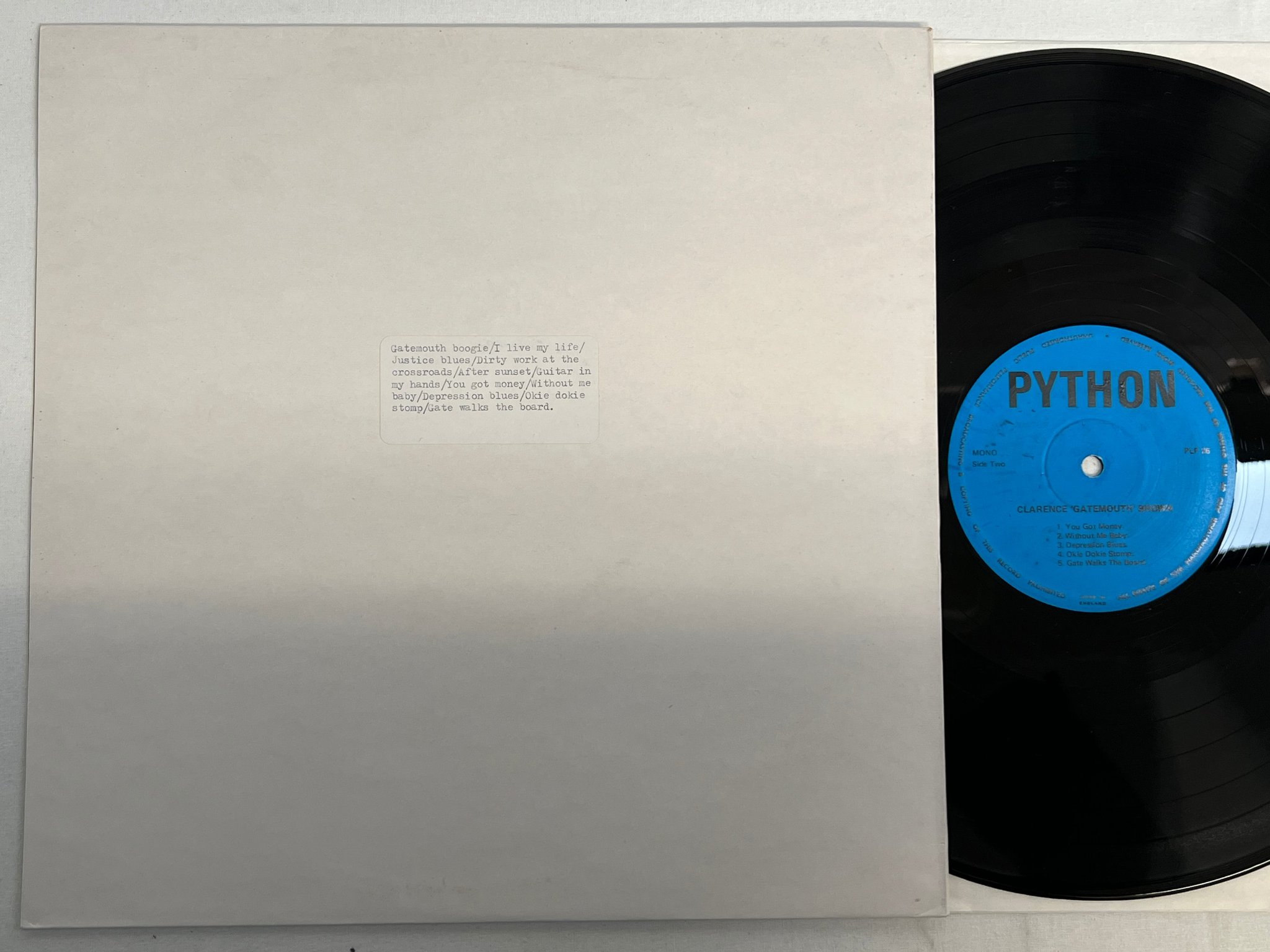 Omslagsbild för skivan CLARENCE GATEMOUTH BROWN vol one LP PYTHON PLP-26 Texas blues