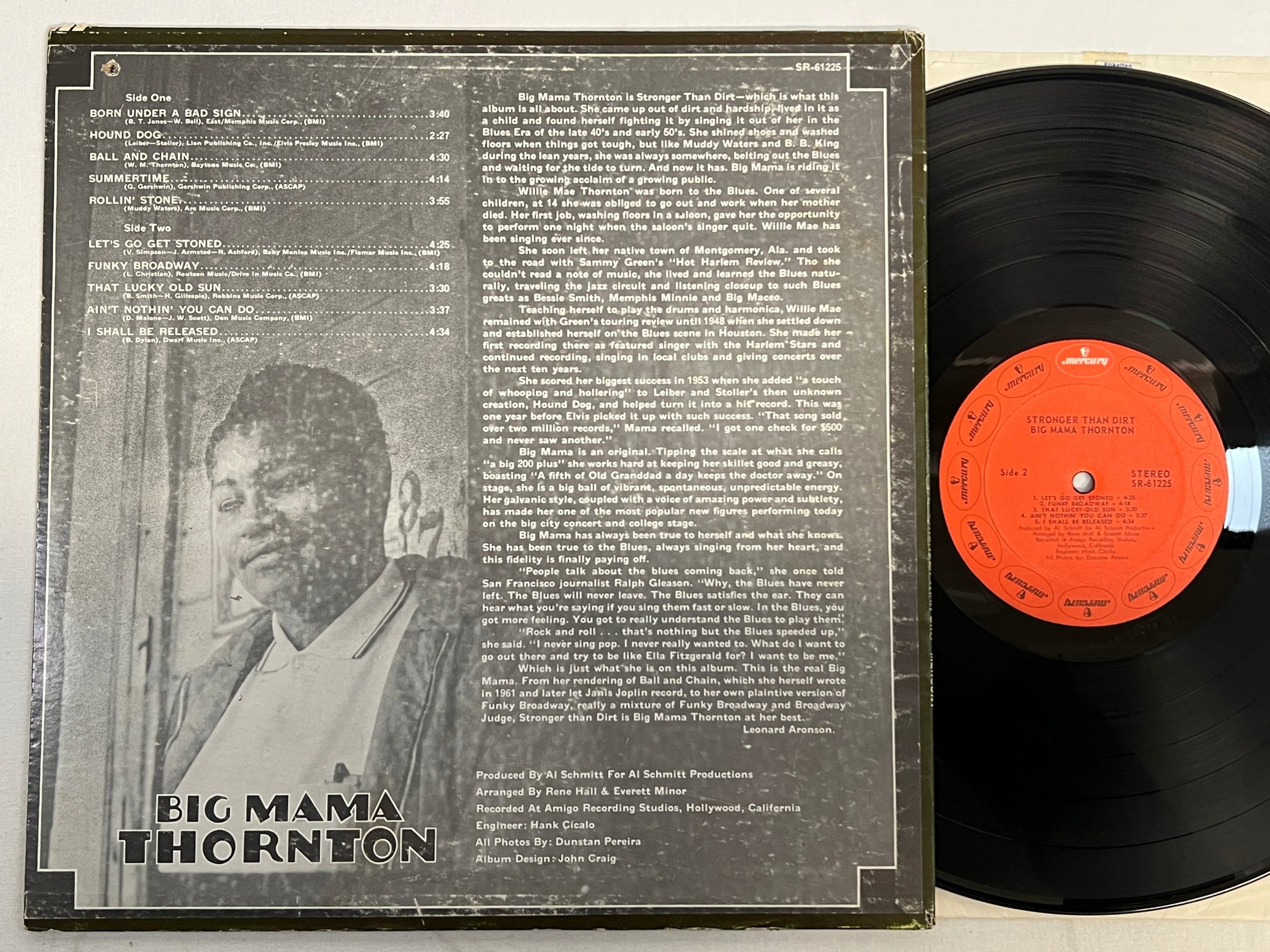 Omslagsbild för skivan BIG MAMA THORNTON stronger than dirt LP -69 US MERCURY SR-61225