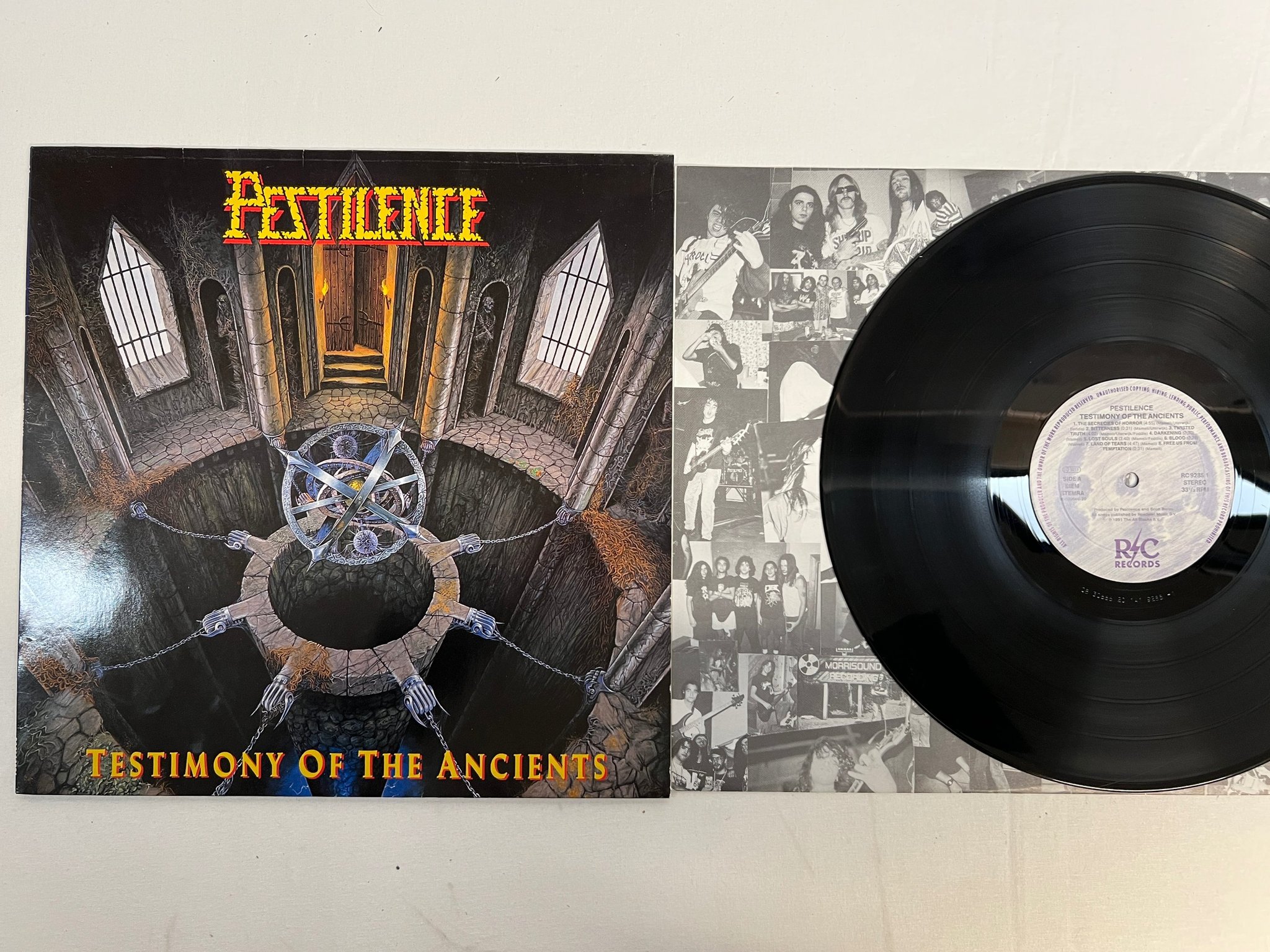 Omslagsbild för skivan PESTILENCE Testimony Of The Ancients LP -91 R/C RC 9285 1 death metal 