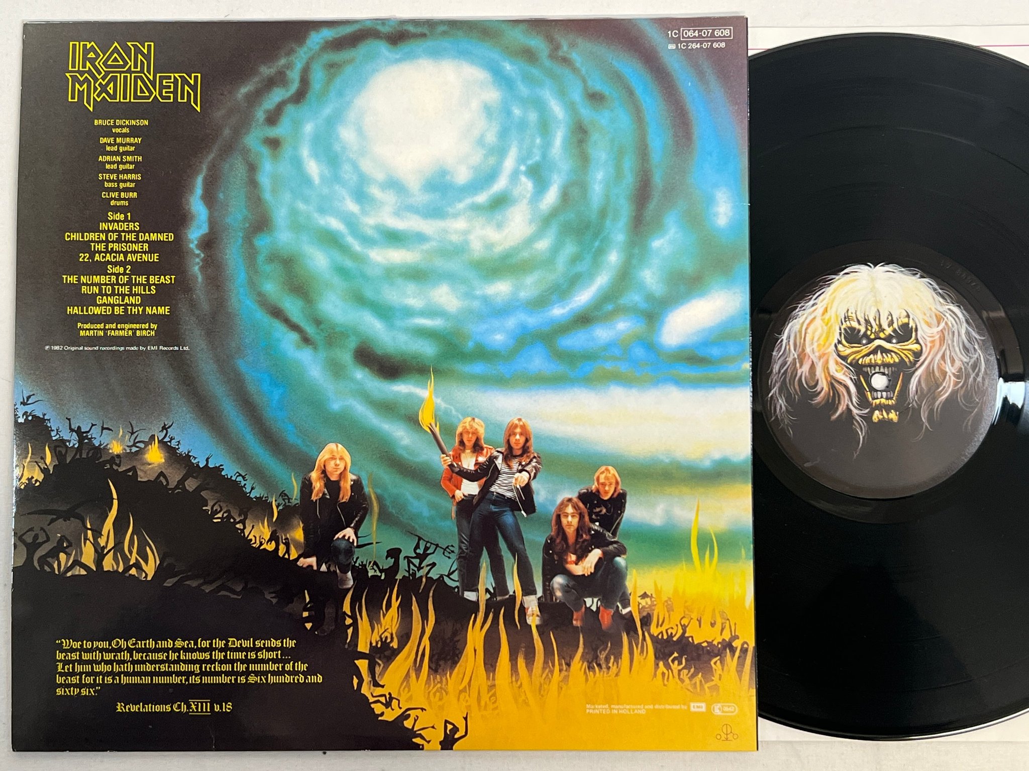 Omslagsbild för skivan IRON MAIDEN The Number Of The Beast LP -82 EMI 1A 064-07608