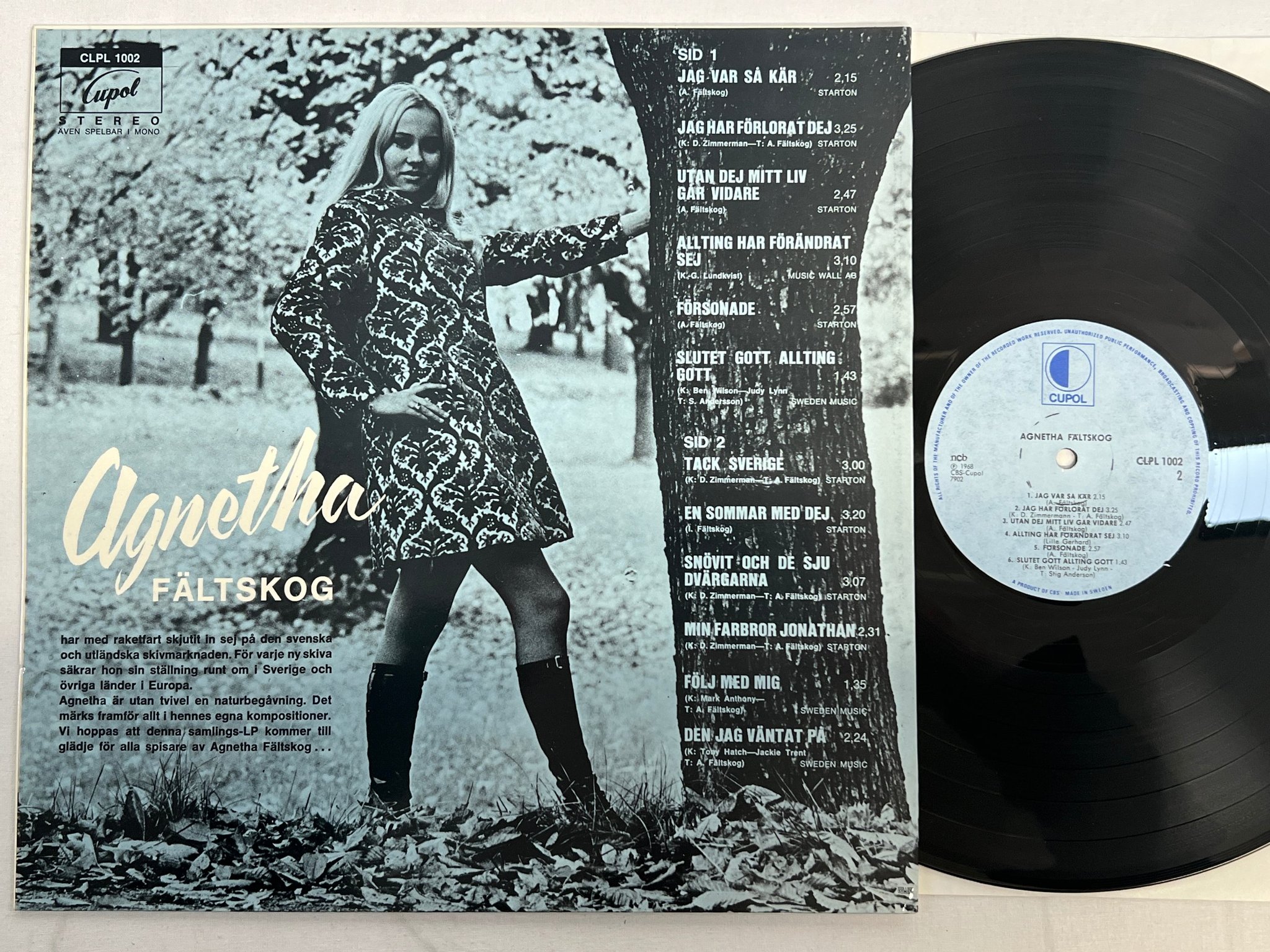 Omslagsbild för skivan AGNETHA FÄLTSKOG s/t LP -68/7? Swe CUPOL CLPL 1002