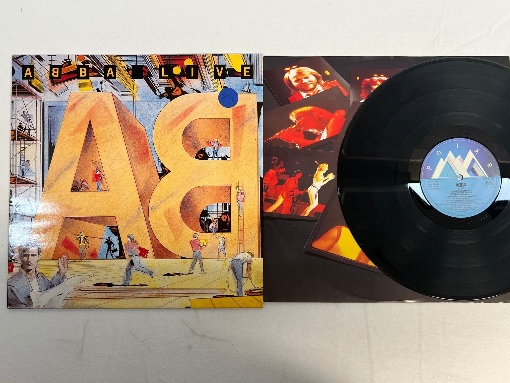 Omslagsbild för skivan ABBA live LP -86 POLAR POLS 412 