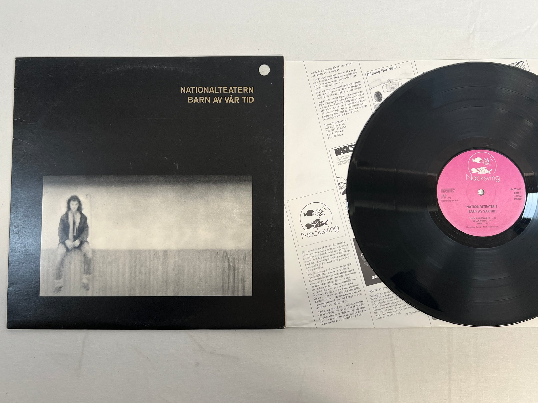 Omslagsbild för skivan NATIONALTEATERN barn av vår tid LP -78 Swe NACKSVING 031-16 "kolla kolla"