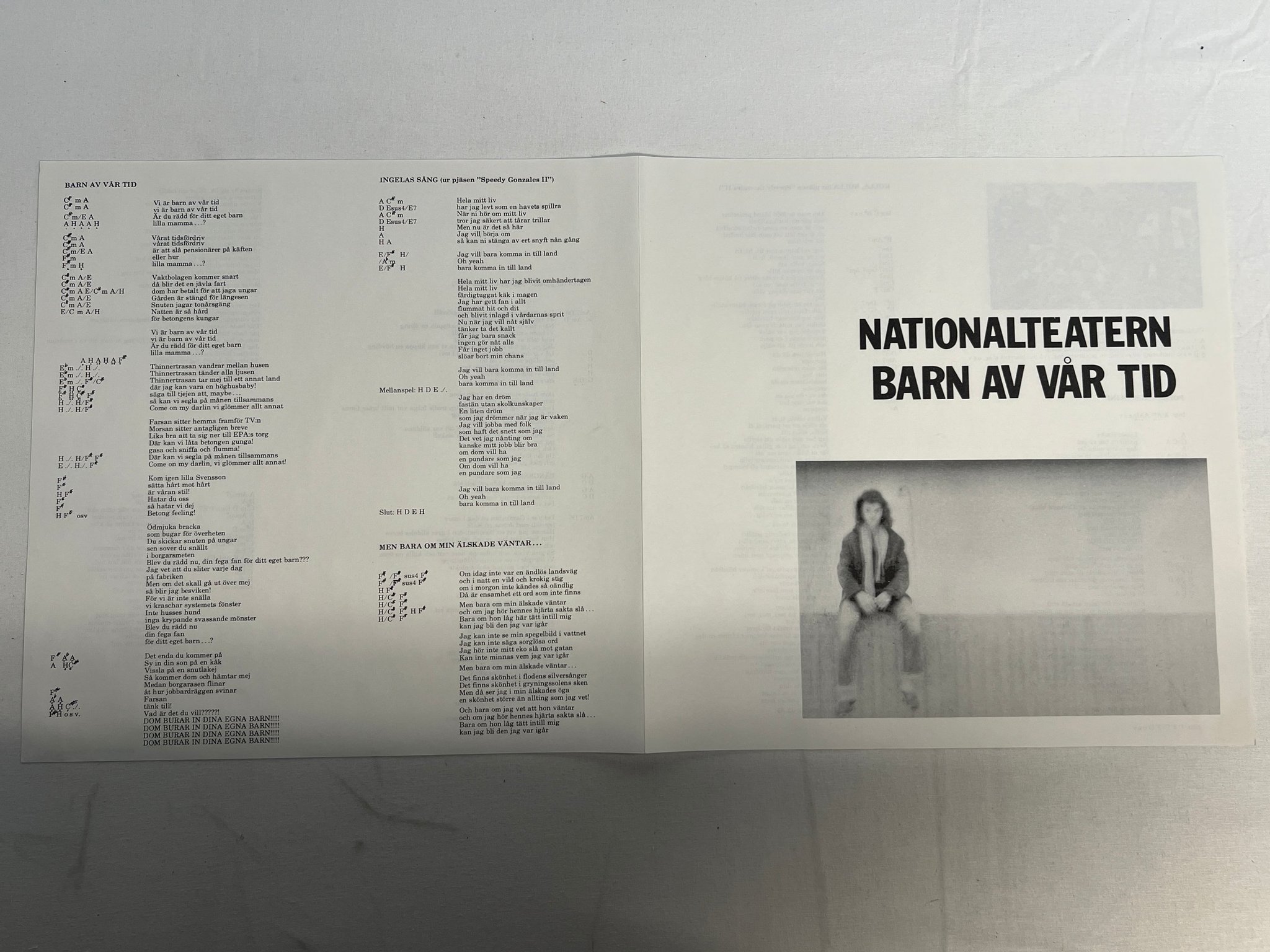 Omslagsbild för skivan NATIONALTEATERN barn av vår tid LP -78 Swe NACKSVING 031-16 "kolla kolla"