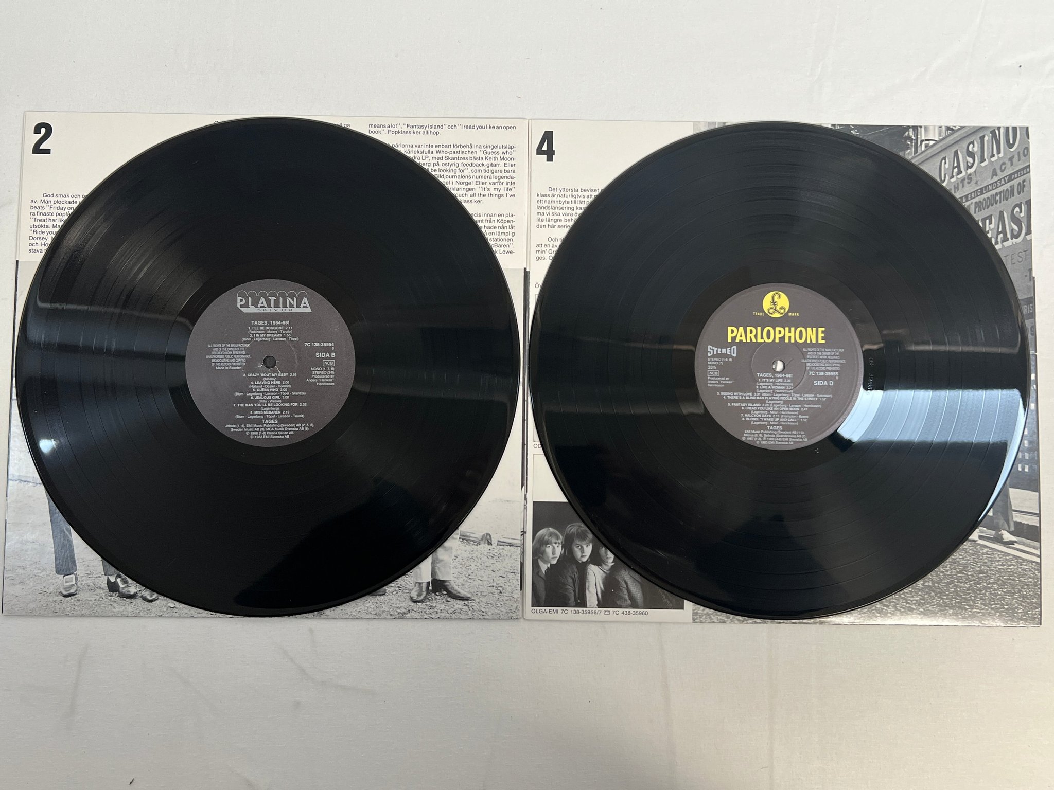Omslagsbild för skivan TAGES 1964-68! 2xLP -83 Swe PLATINA 7C 138-35954 