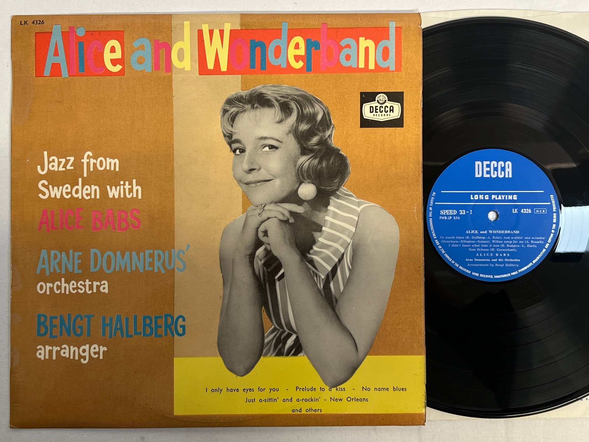 Omslagsbild för skivan ALICE BABS Alice and Wonderband LP -59 Swe DECCA LK 4326 topp ex!!