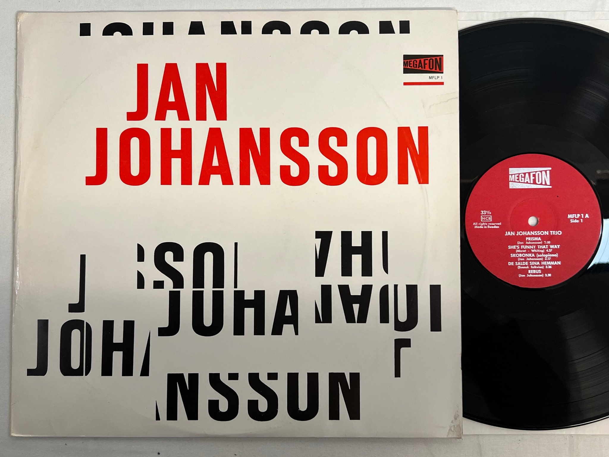 Omslagsbild för skivan JAN JOHANSSON  8 bitar LP -61 Swe MEGAFON MFLP 1 