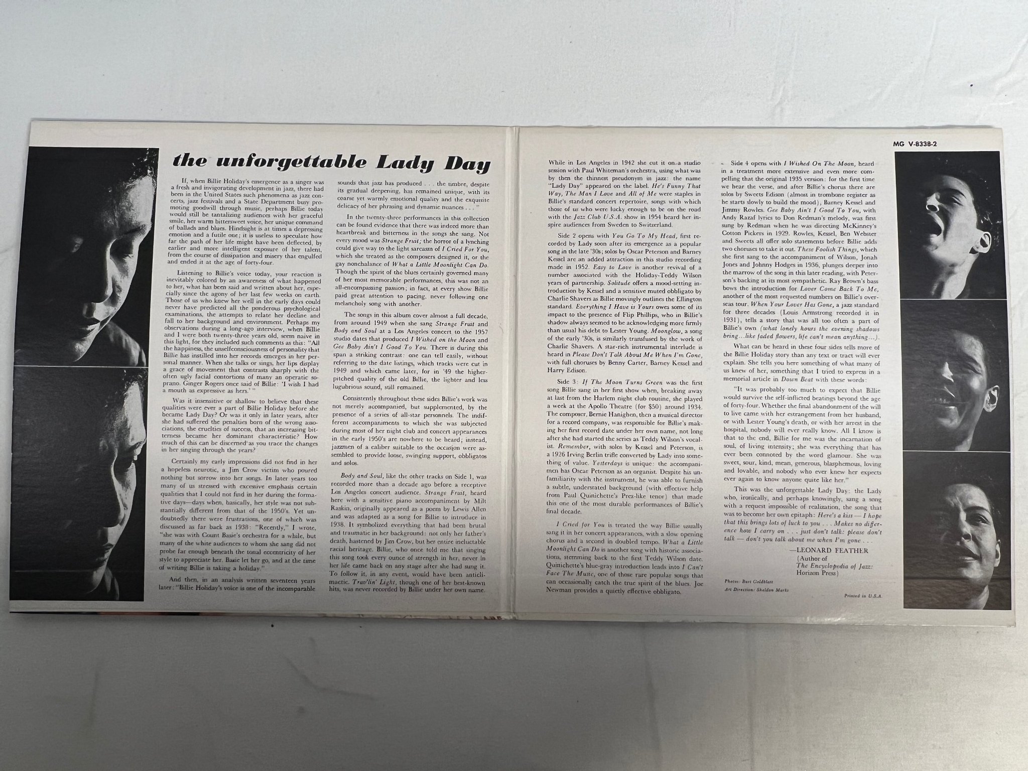 Omslagsbild för skivan BILLIE HOLIDAY the unforgettable Lady day LP -59/61 US VERVE MG V-8338-2 *AMAZIN