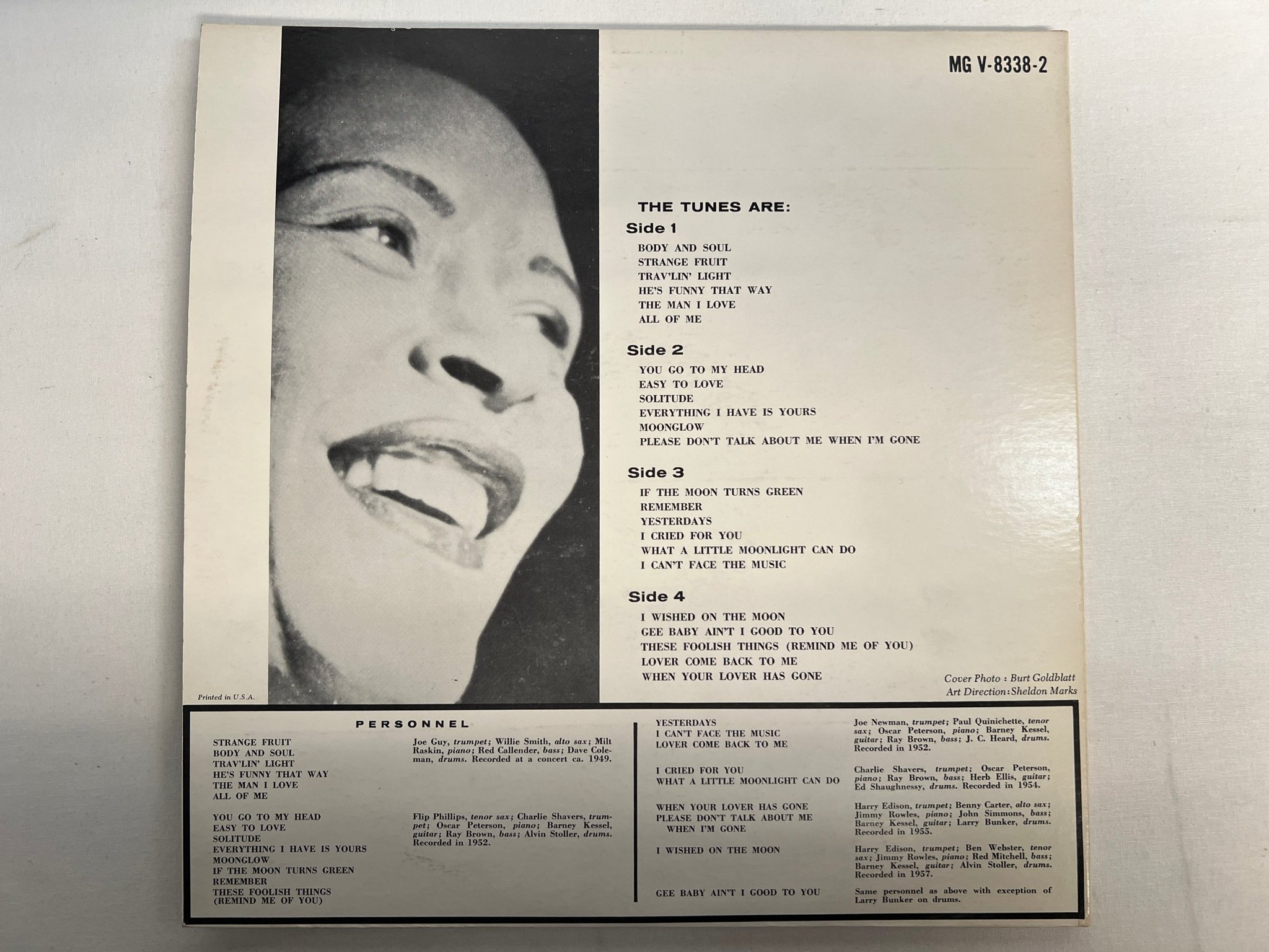 Omslagsbild för skivan BILLIE HOLIDAY the unforgettable Lady day LP -59/61 US VERVE MG V-8338-2 *AMAZIN