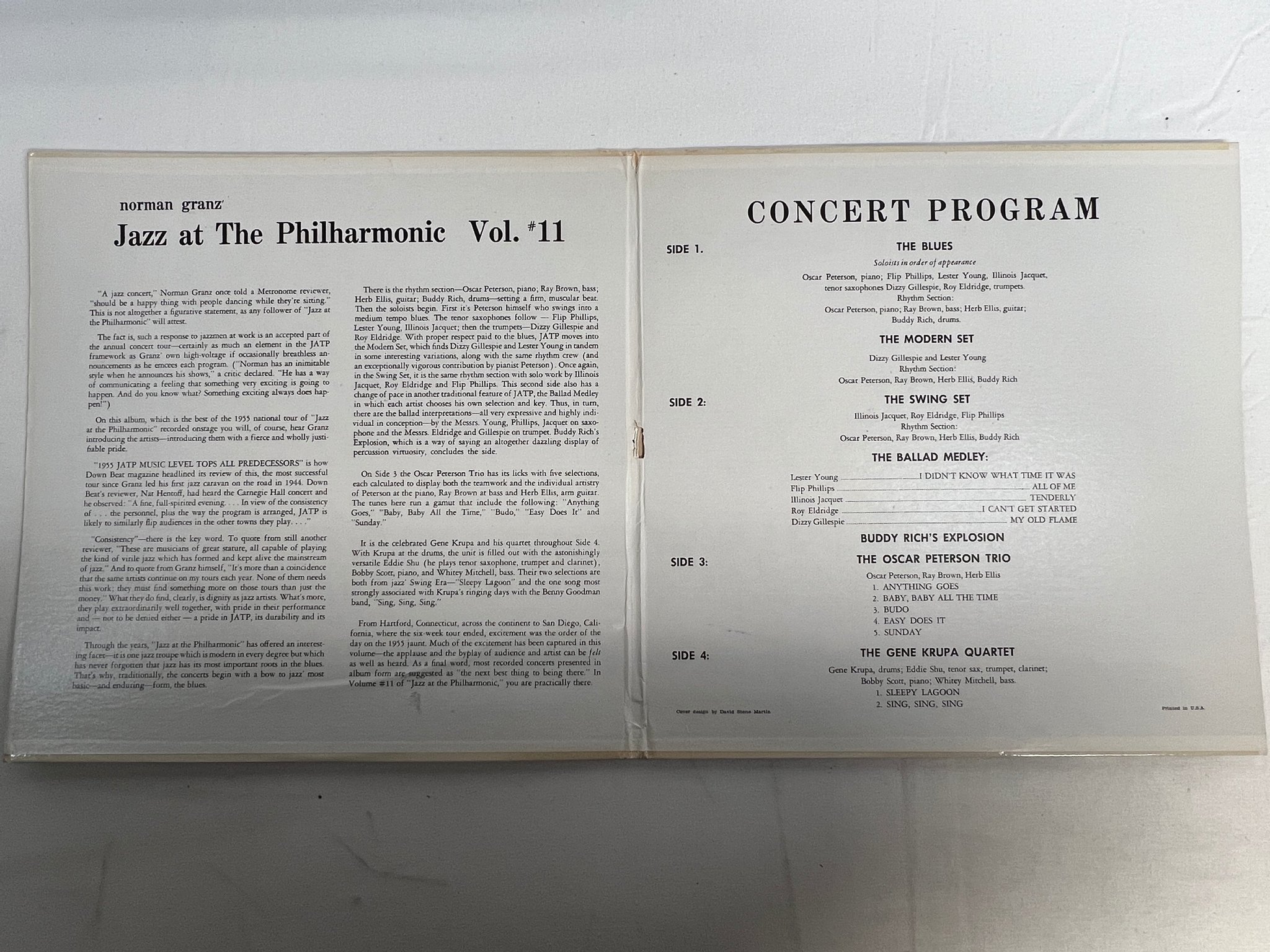 Omslagsbild för skivan Norman Granz' Jazz At The Philharmonic Volume #11 2xLP -5? US CLEF MG Vol. 11