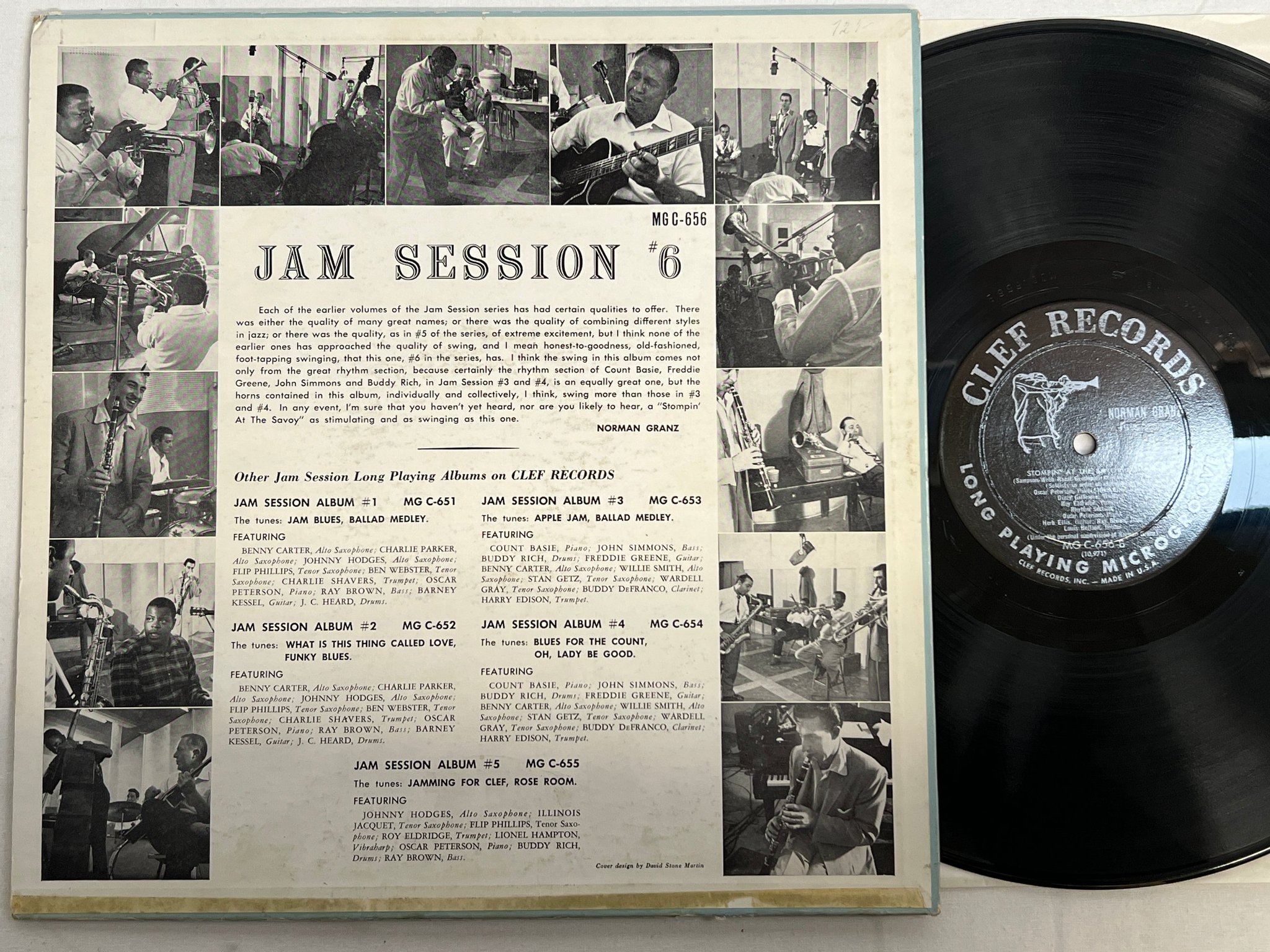 Omslagsbild för skivan V/A Norman Granz' Jam Session #6 LP -54 US CLEF MG C-656 