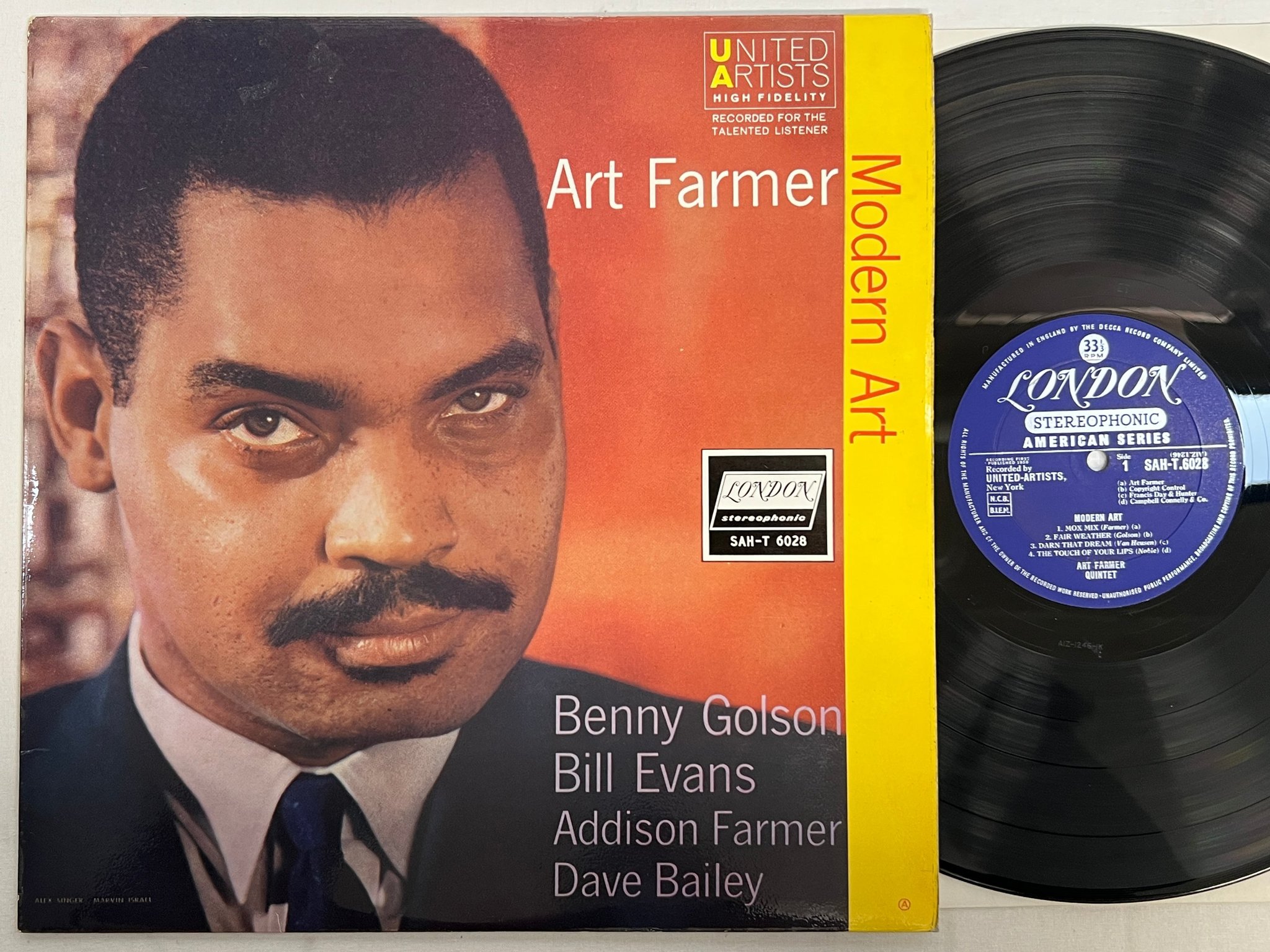 Omslagsbild för skivan ART FARMER QUINTET modern art LP -58 UK LONDON SAH-T 6028 great copy!