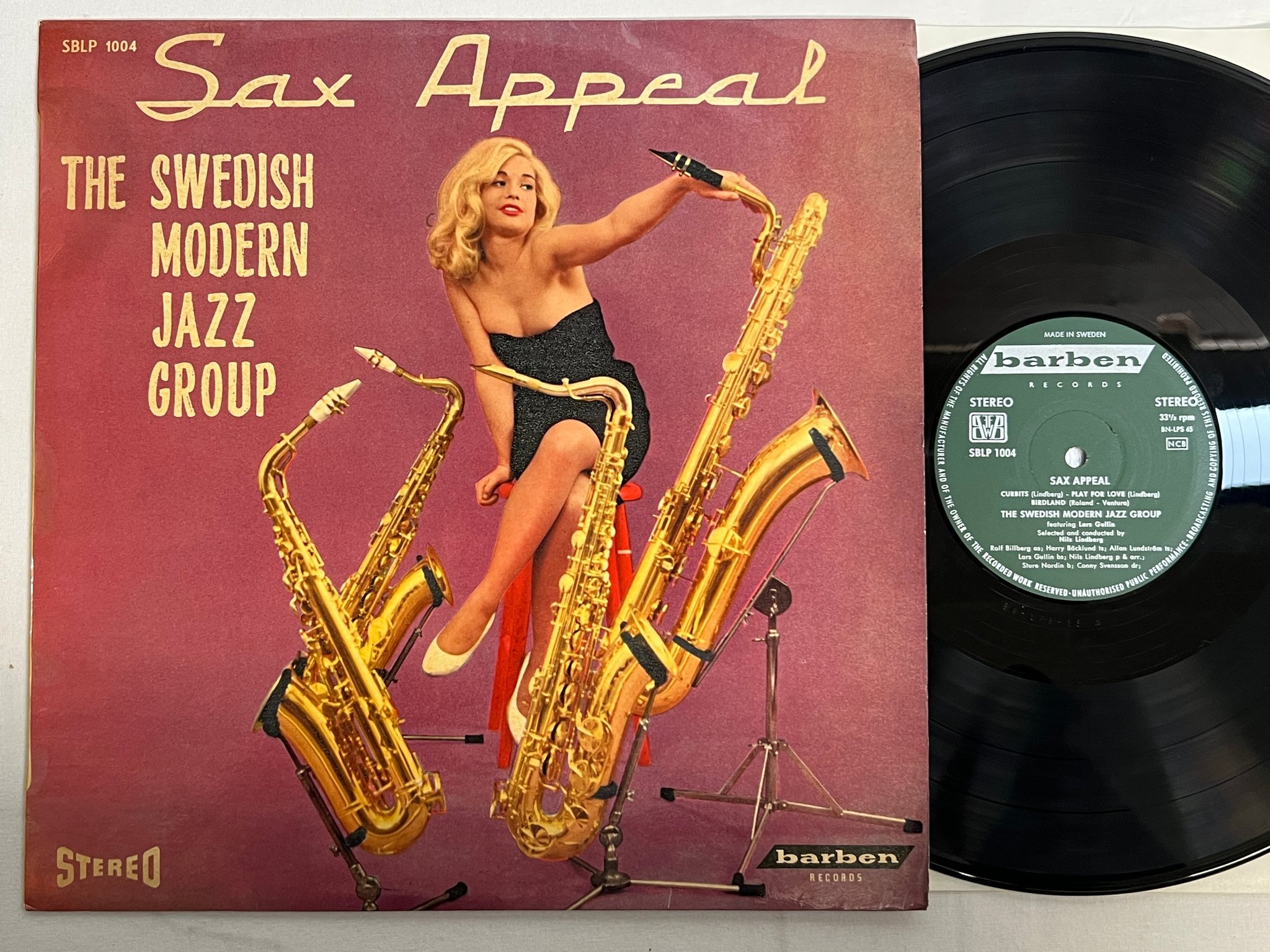 Omslagsbild för skivan THE SWEDISH MODERN JAZZ GROUP sax appeal LP -60 BARBEN ** mega rare stereo **