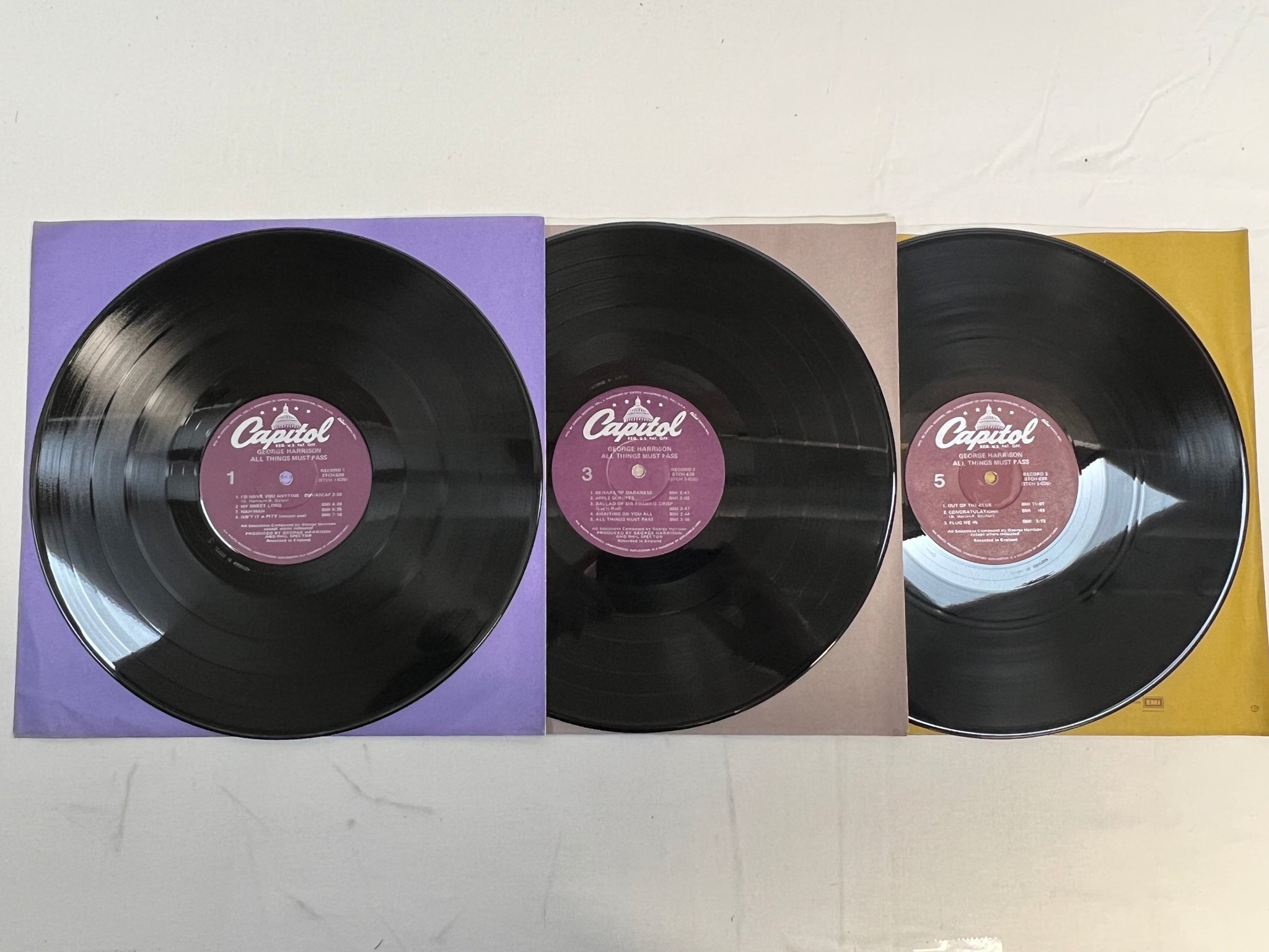Omslagsbild för skivan GEORGE HARRISON all things must pass 3xLP box -70/76 US CAPITOL STCH 639