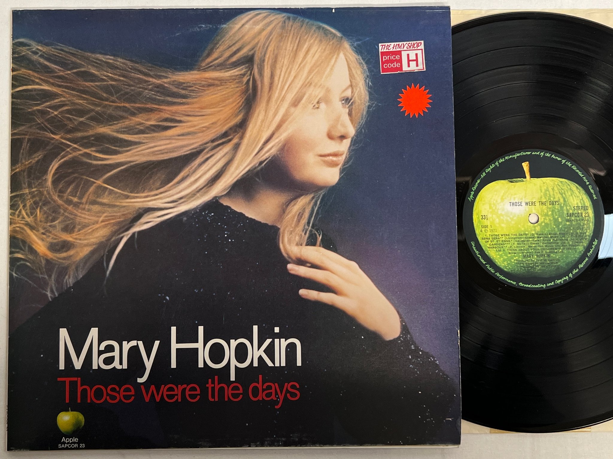 Omslagsbild för skivan MARY HOPKIN those were the days LP -72 UK APPLE SAPCOR 23 
