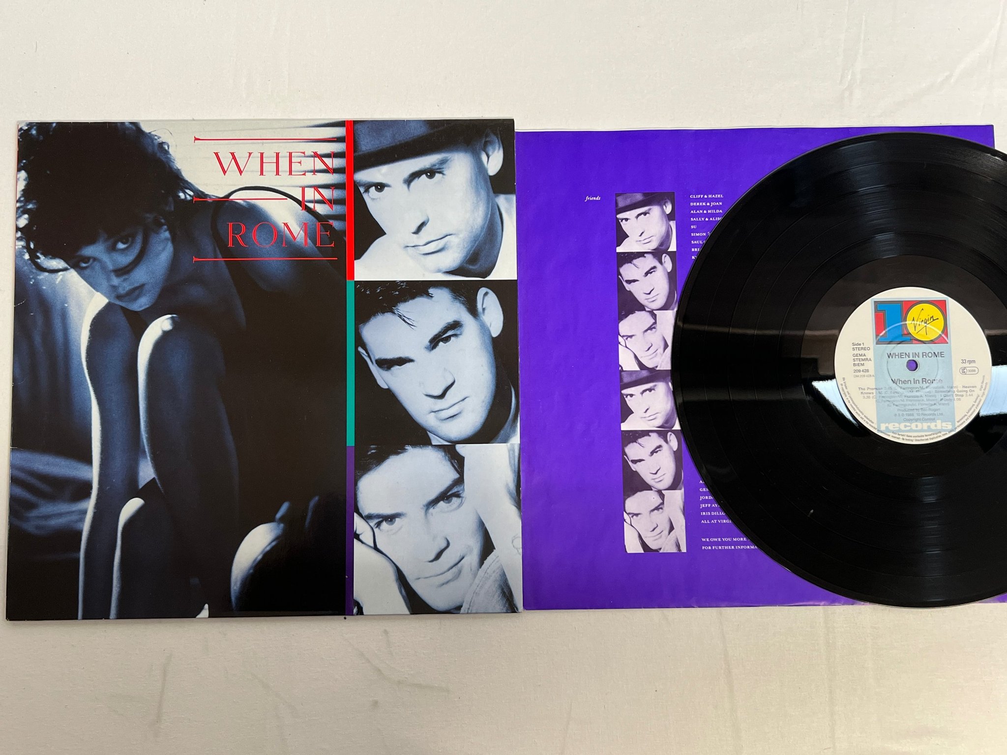 Omslagsbild för skivan WHEN IN ROME s/t LP -88 Eu 10 RECORDS 209428 synth-pop