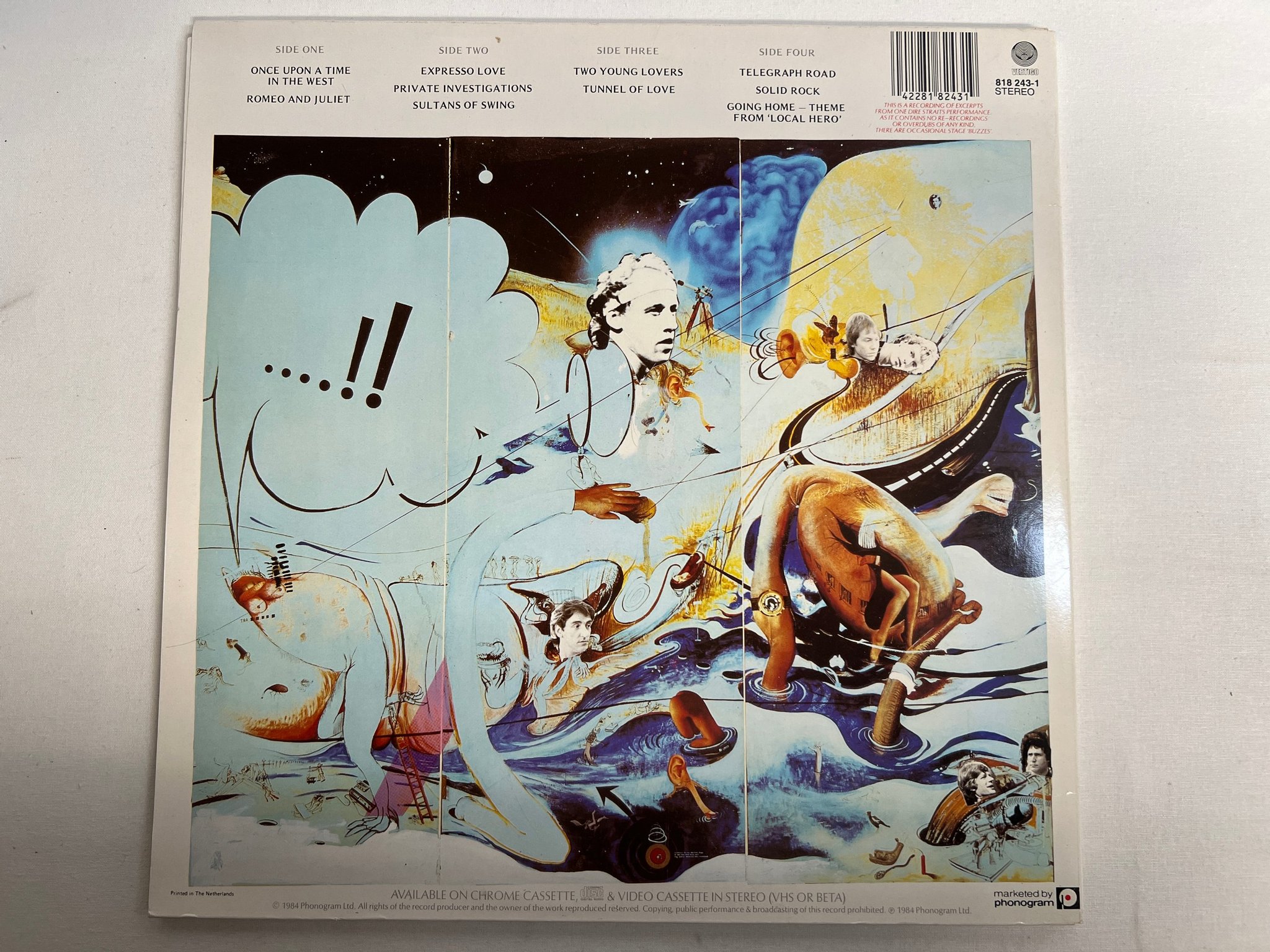 Omslagsbild för skivan DIRE STRAITS alchemy 2xLP -84 Hol VERTIGO 818 244-1