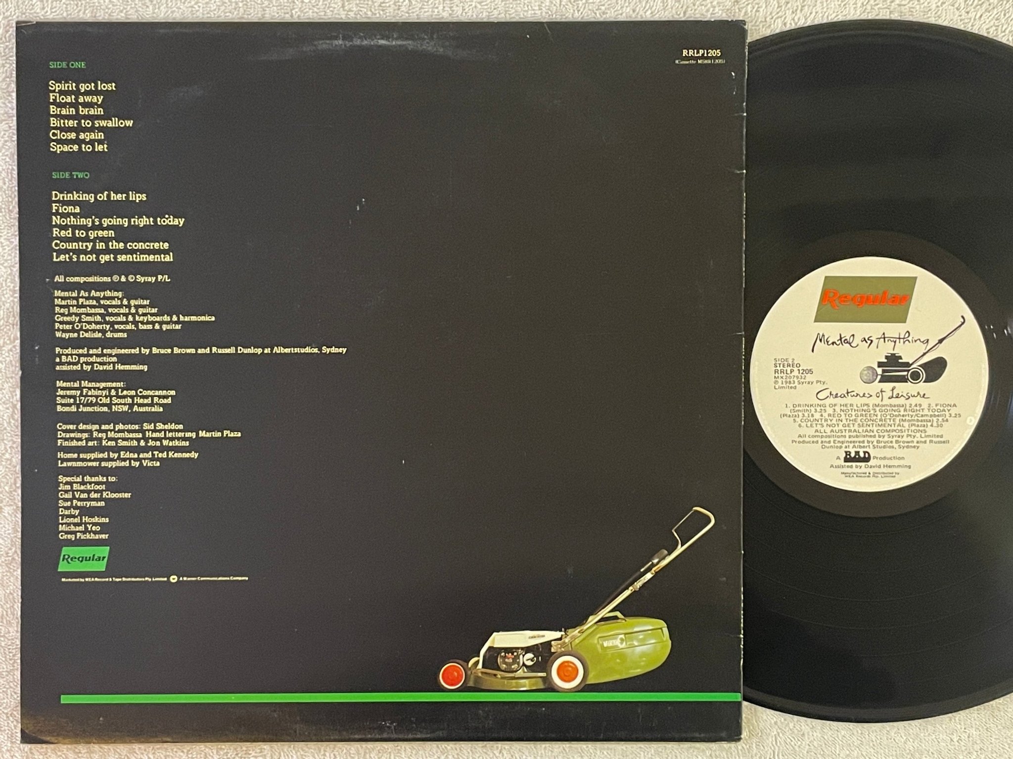 Omslagsbild för skivan Mental As Anything Creatures Of Leisure LP -83 Aussie REGULAR RRLP 1205 