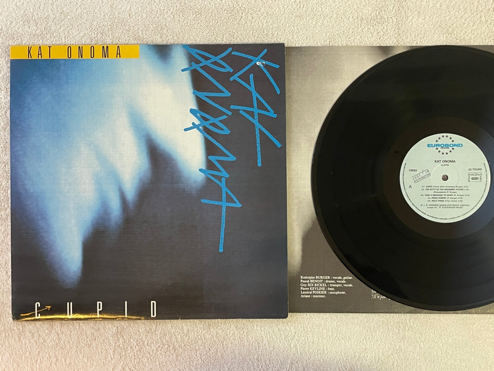 Omslagsbild för skivan KAT ONOMA Cupid LP -88 Fra EUROBOND 10032 