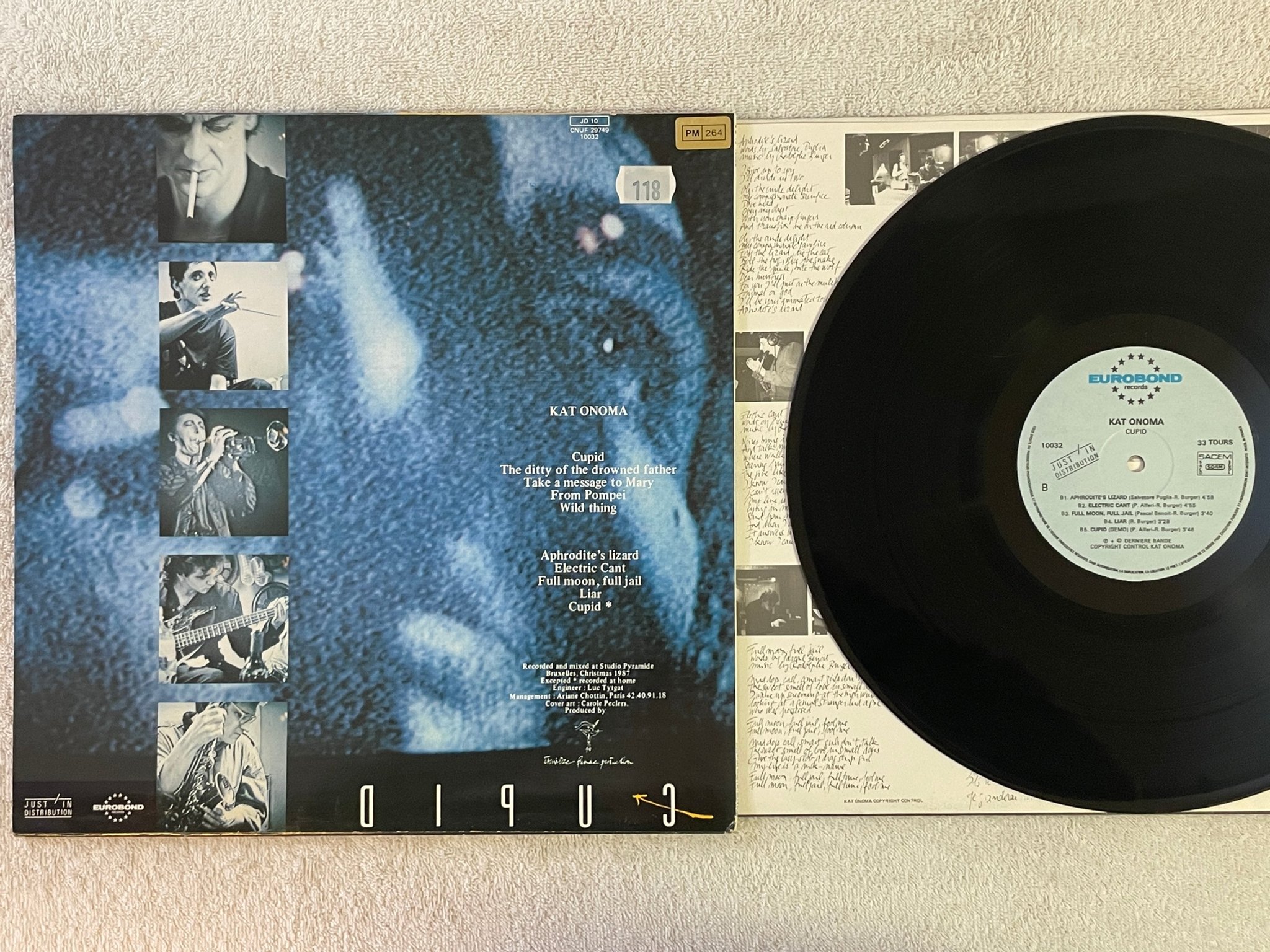 Omslagsbild för skivan KAT ONOMA Cupid LP -88 Fra EUROBOND 10032 