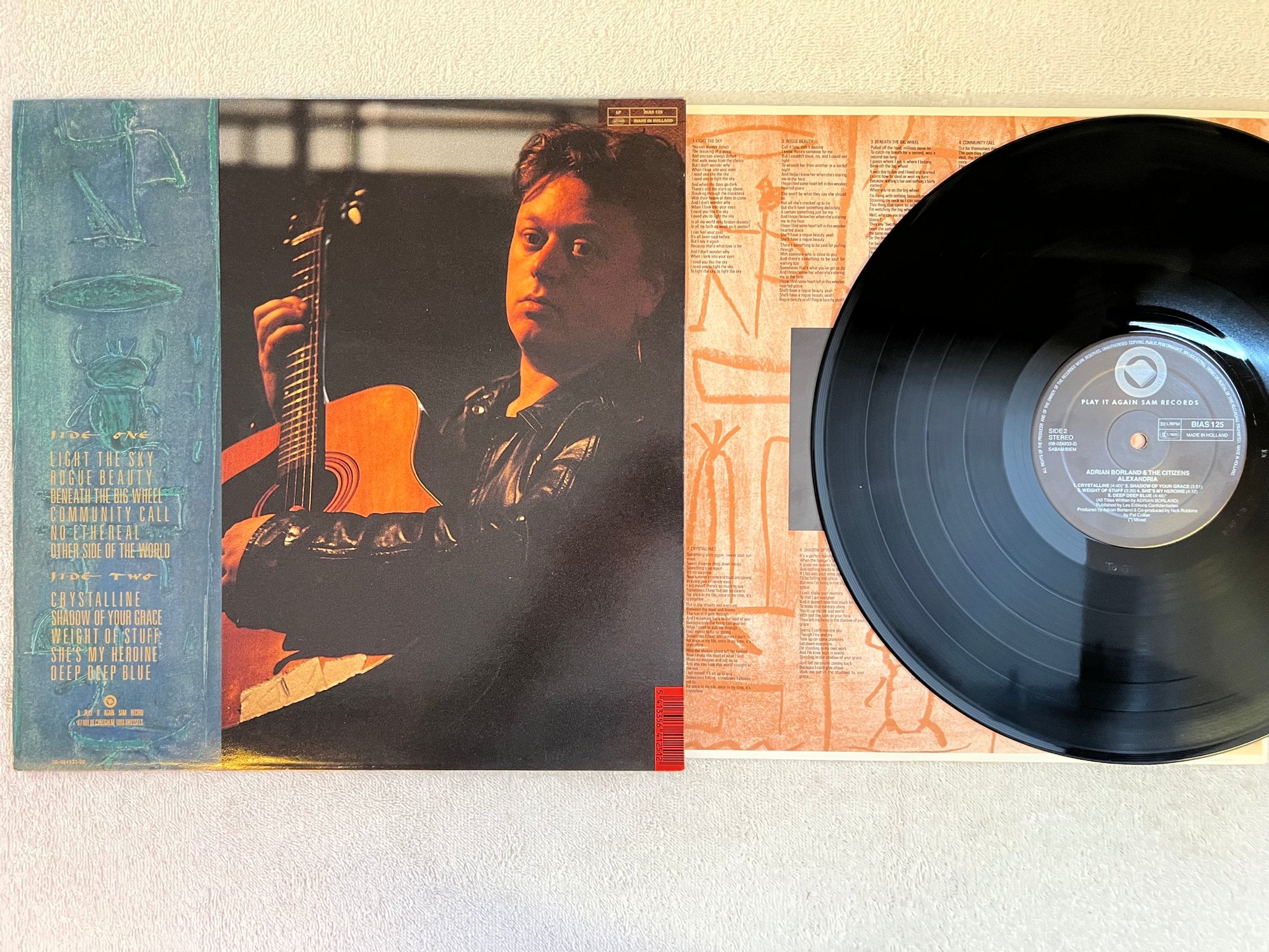 Omslagsbild för skivan ADRIAN BORLAND & THE CITIZENS Alexandria LP -89 Hol BIAS 125 alt rock