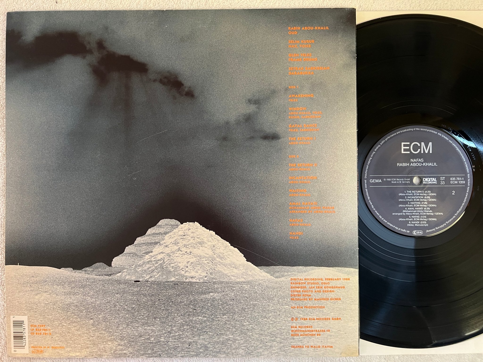 Omslagsbild för skivan RABIN ABOU-KHALIL nafas LP -88 Ger ECM 1359