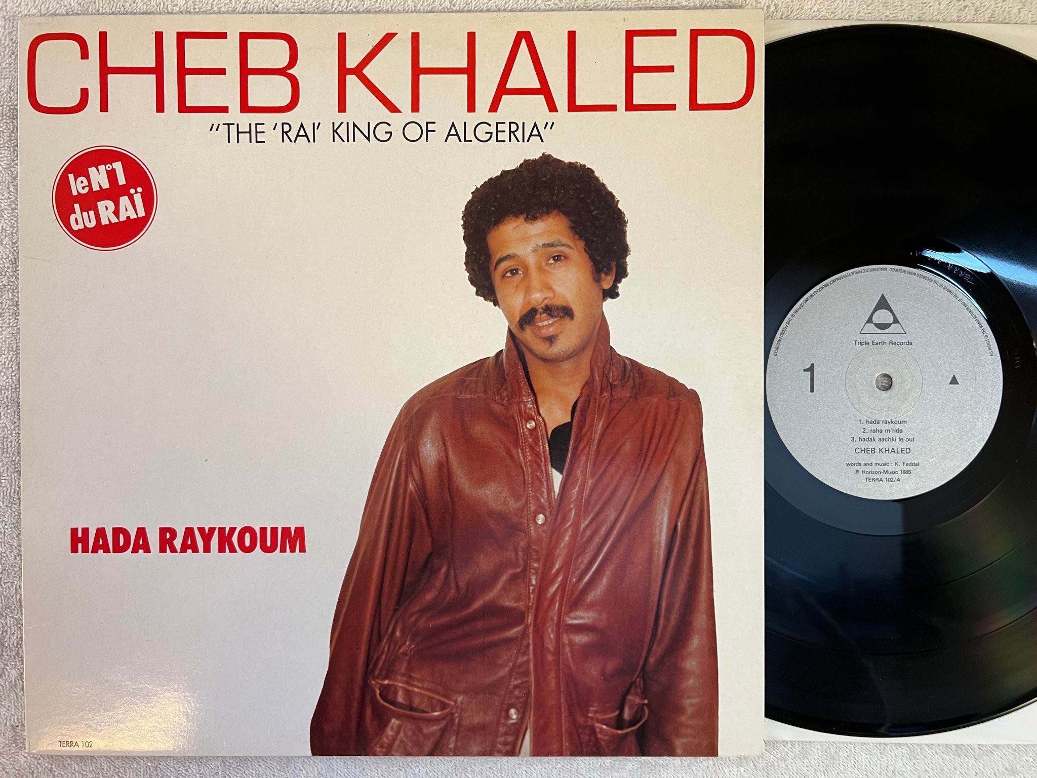 Omslagsbild för skivan CHEB KHALED Hada Raykoum LP -85 UK triple earth TERRA 102 **rai **
