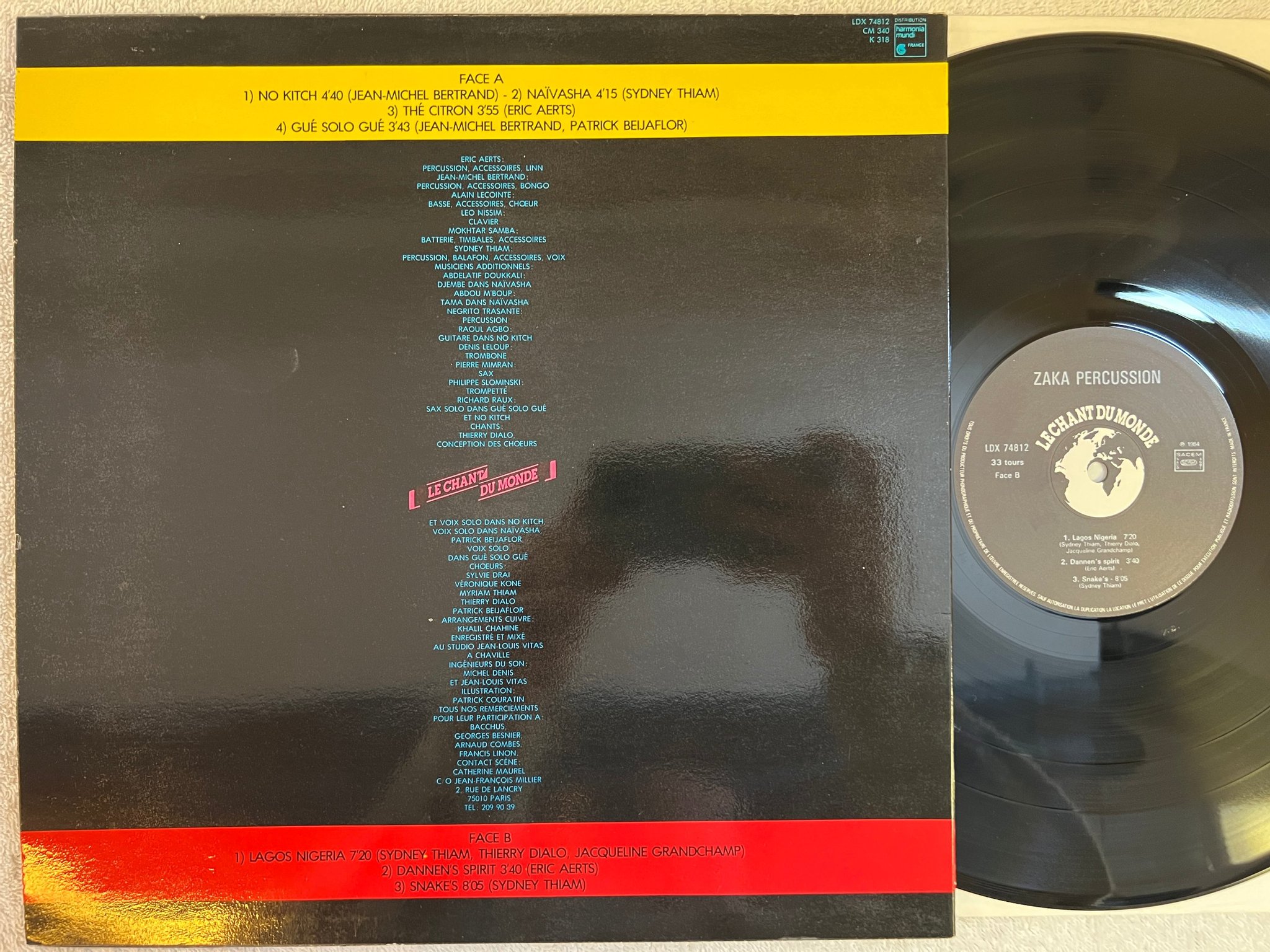 Omslagsbild för skivan ZAKA PERCUSSION s/t LP -84 Fra LDX 74812 afrobeat / fusion