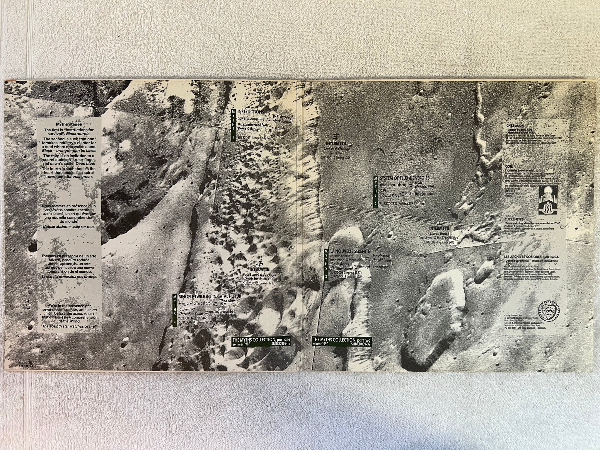 Omslagsbild för skivan V/A Myths 4 LP -89 SUB ROSA SUB33004-7