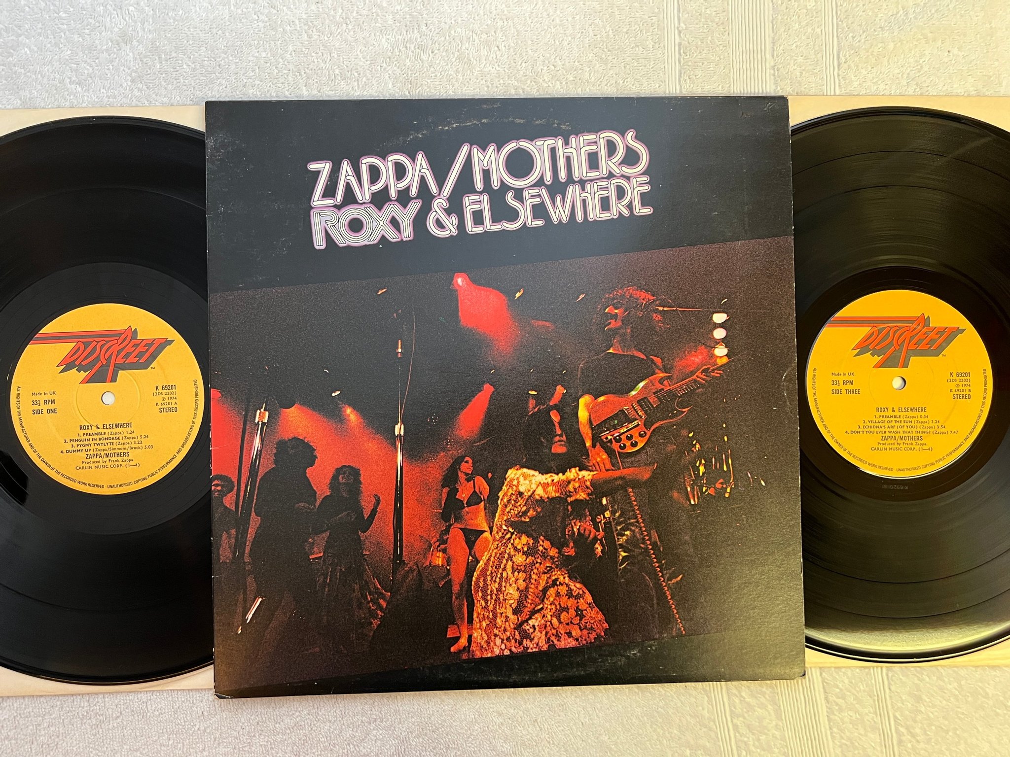 Omslagsbild för skivan ZAPPA / MOTHERS Roxy & elsewhere 2xLP -74 UK DISCREET K 69201