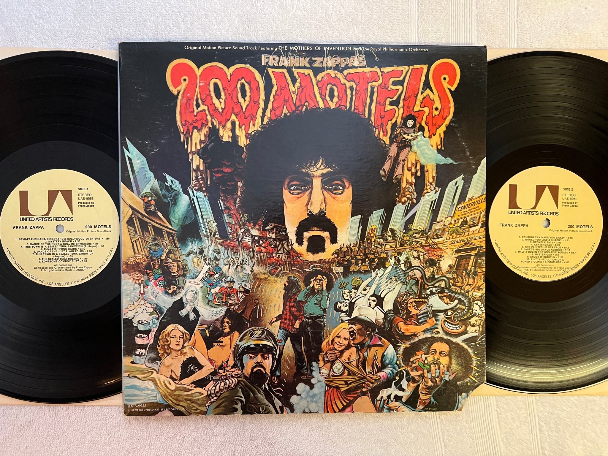 Omslagsbild för skivan FRANK ZAPPA'S 200 motels 2xLP US UNITED ARTISTS UAS 9956