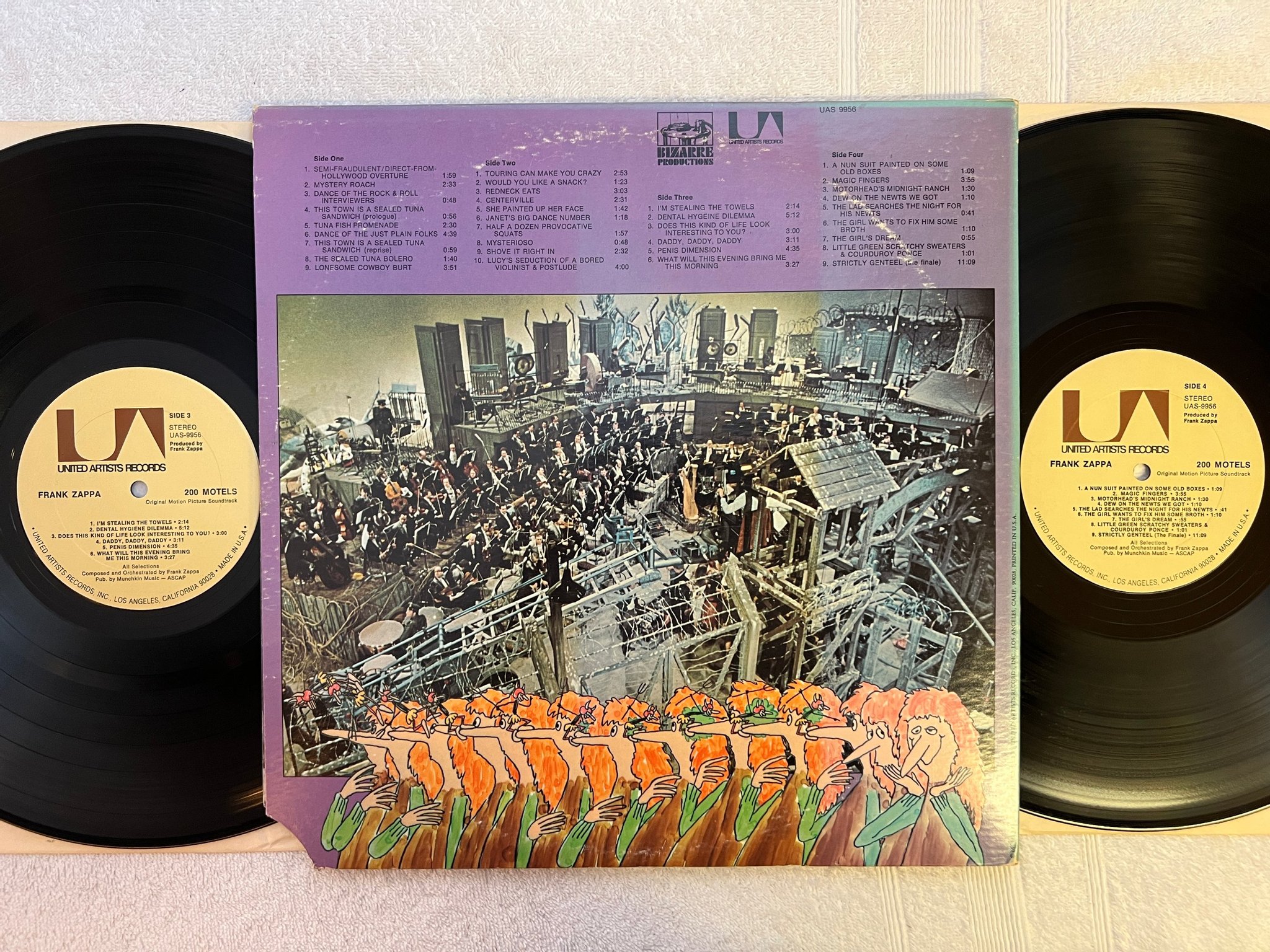 Omslagsbild för skivan FRANK ZAPPA'S 200 motels 2xLP US UNITED ARTISTS UAS 9956