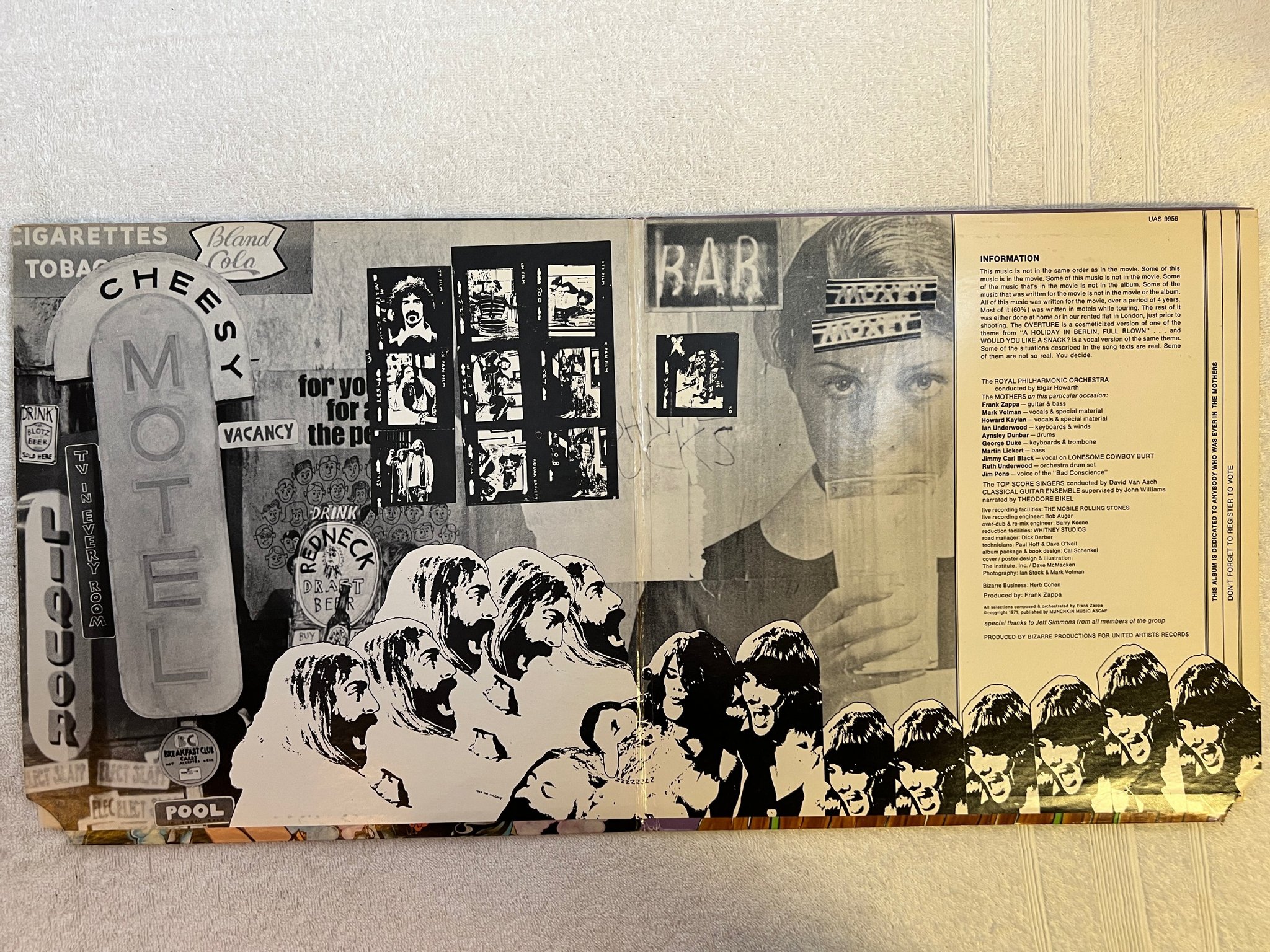 Omslagsbild för skivan FRANK ZAPPA'S 200 motels 2xLP US UNITED ARTISTS UAS 9956