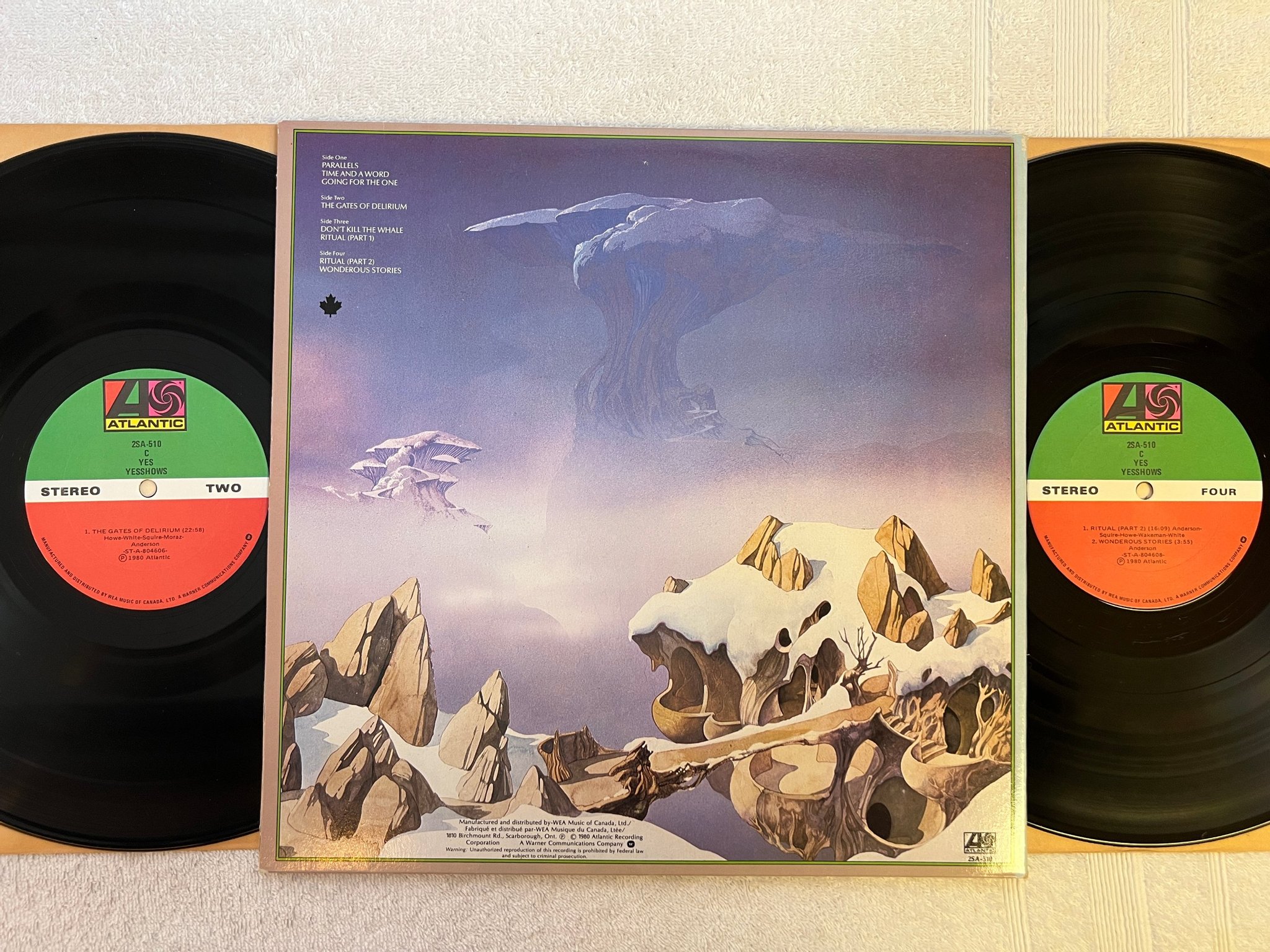 Omslagsbild för skivan YES yesshows 2xLP -80 Can ATLANTIC  2SA-510