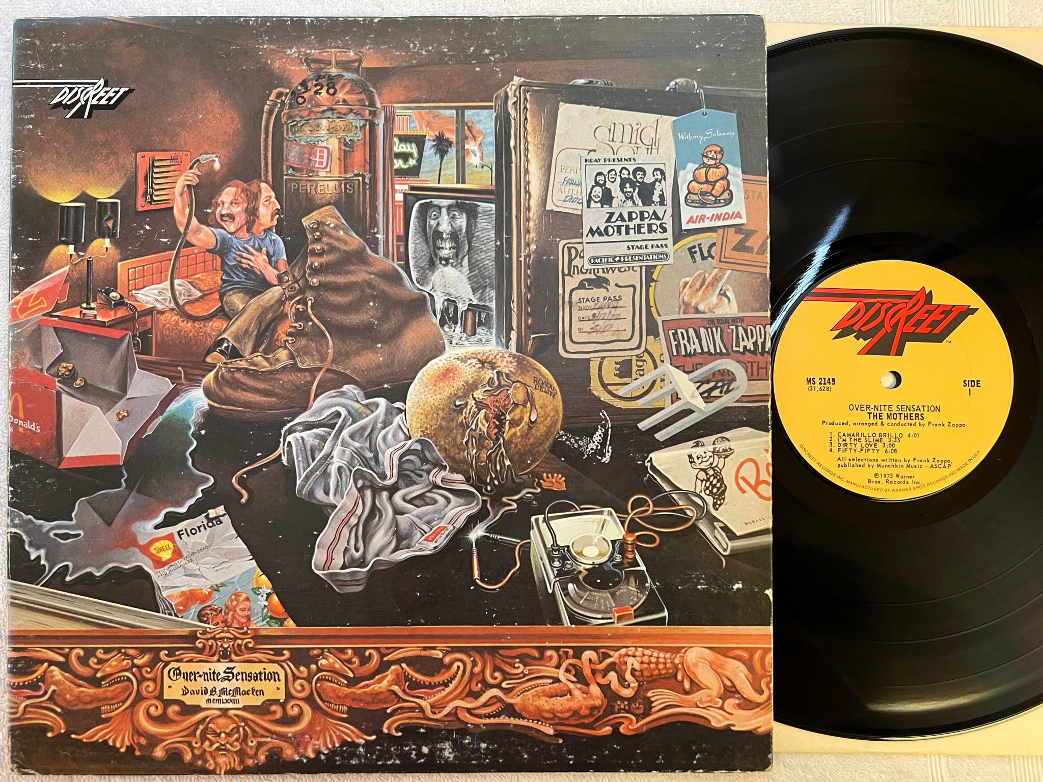 Omslagsbild för skivan THE MOTHERS over-nite sensation LP -73 US DISCREET MS 2149