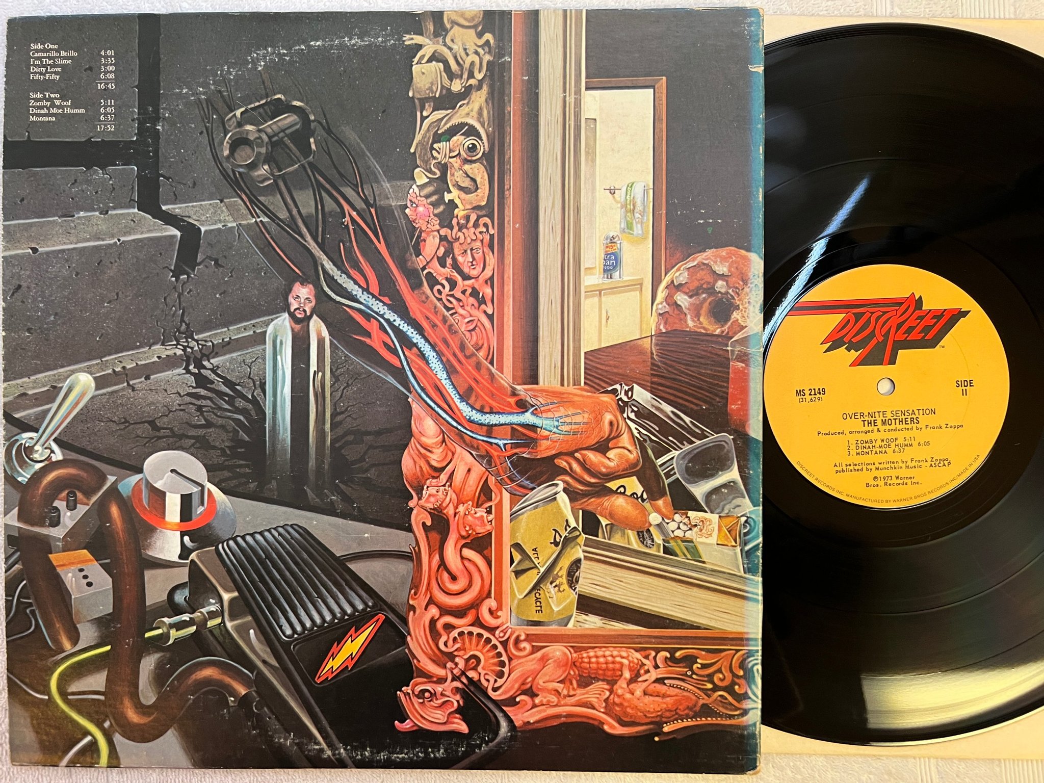 Omslagsbild för skivan THE MOTHERS over-nite sensation LP -73 US DISCREET MS 2149