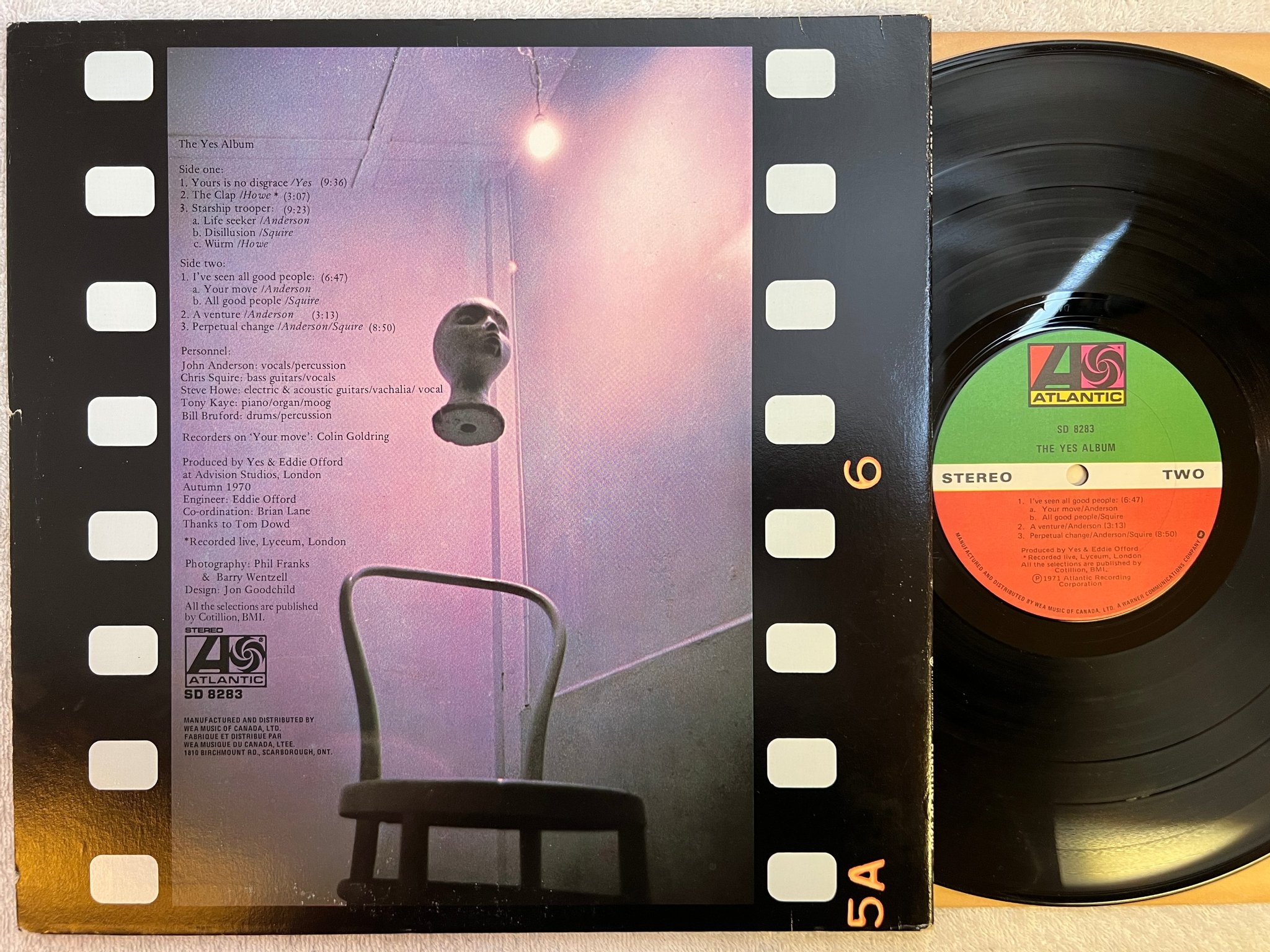 Omslagsbild för skivan YES the yes album LP re Can ATLANTIC SD 8283