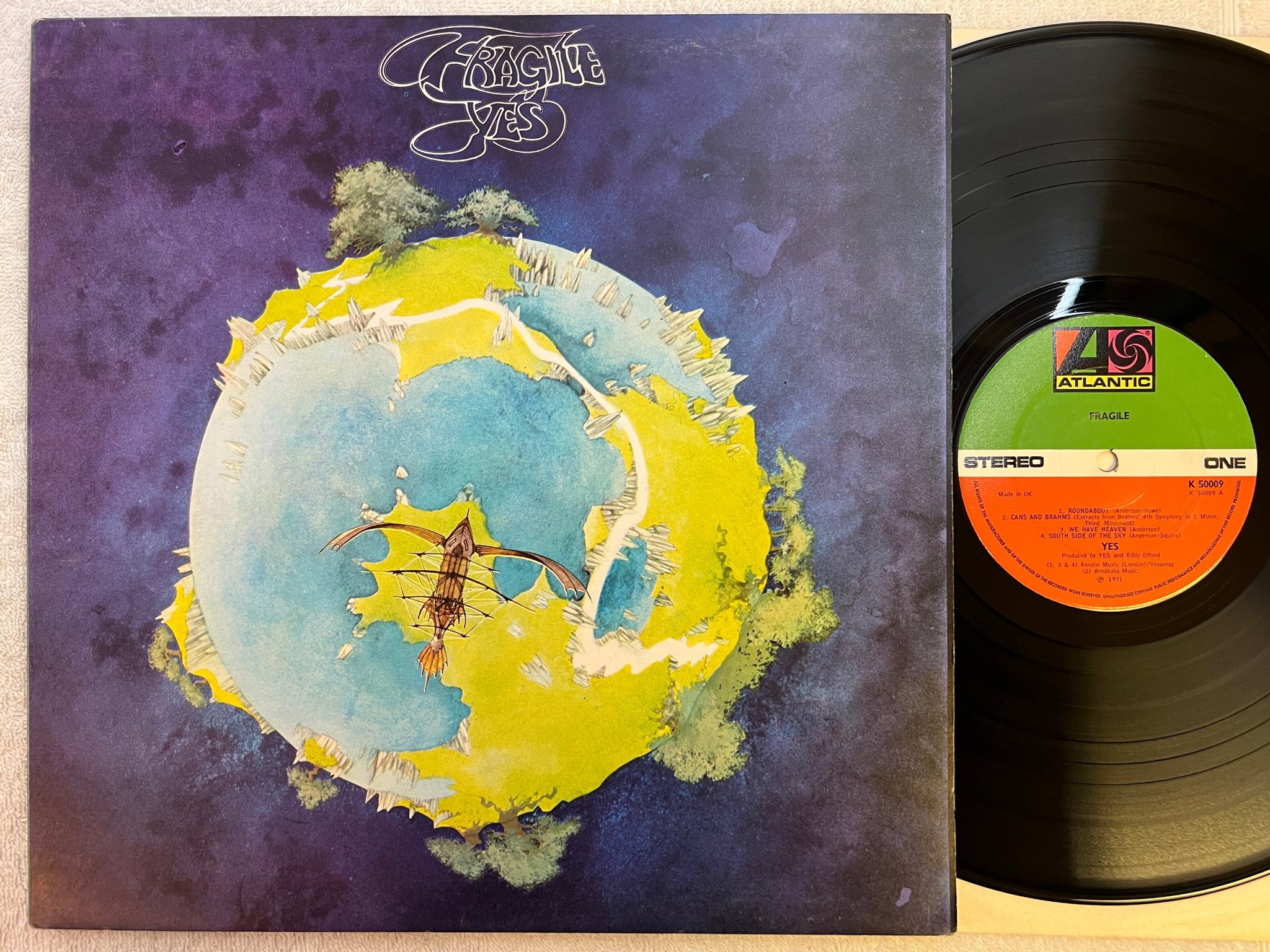 Omslagsbild för skivan YES fragile LP UK ATLANTIC K 50009 w/ booklet