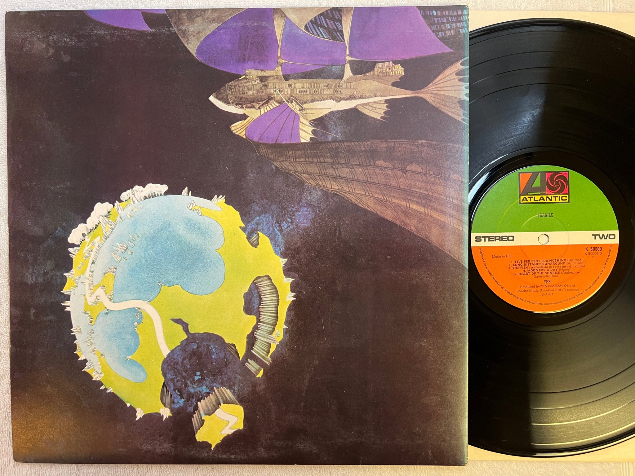 Omslagsbild för skivan YES fragile LP UK ATLANTIC K 50009 w/ booklet