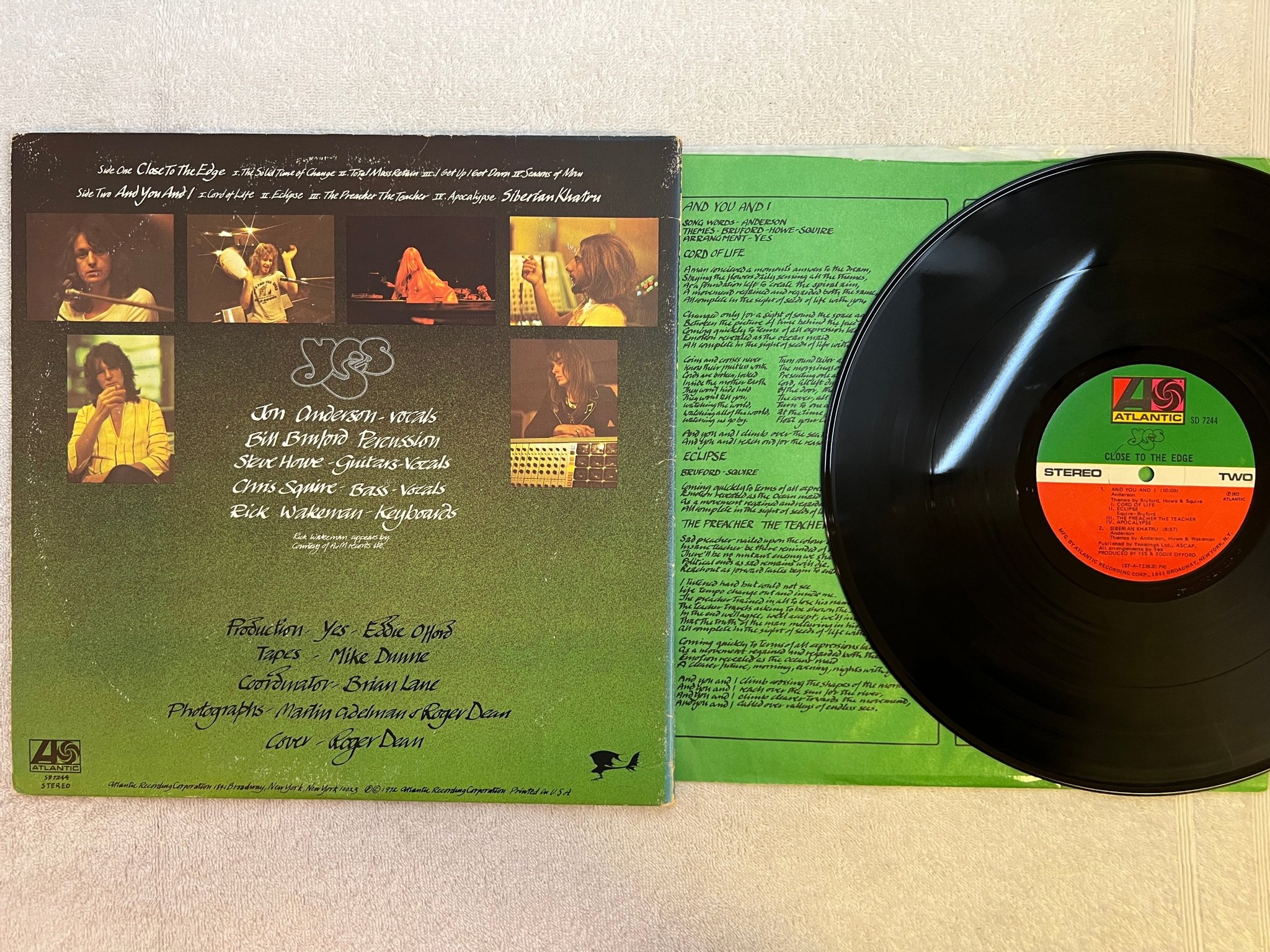 Omslagsbild för skivan YES close to the edge LP US ATLANTIC SD 7244