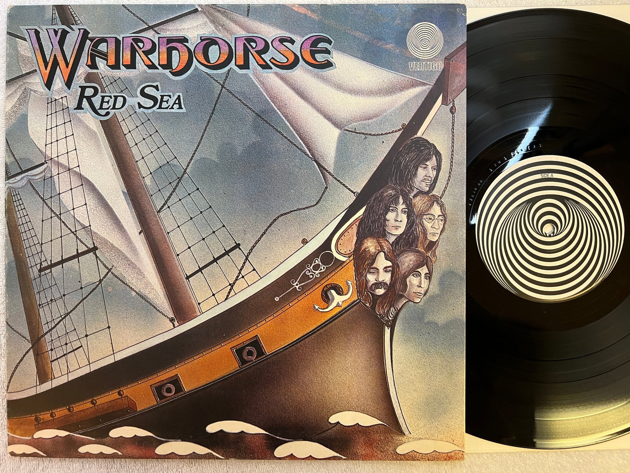 Omslagsbild för skivan WARHORSE red sea LP -72 UK VERTIGO swirl 6360066 ** R A R E ** progressive