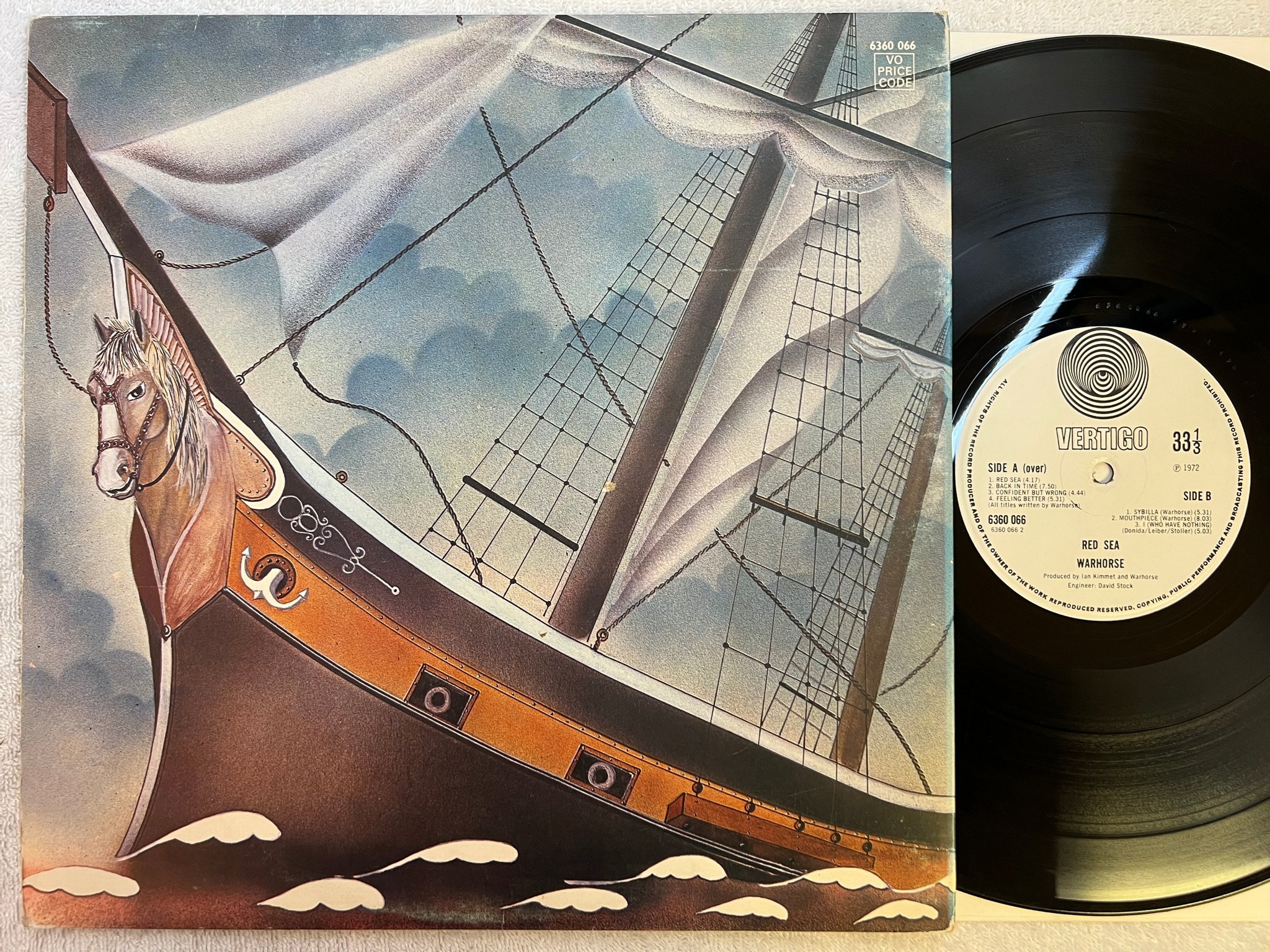 Omslagsbild för skivan WARHORSE red sea LP -72 UK VERTIGO swirl 6360066 ** R A R E ** progressive