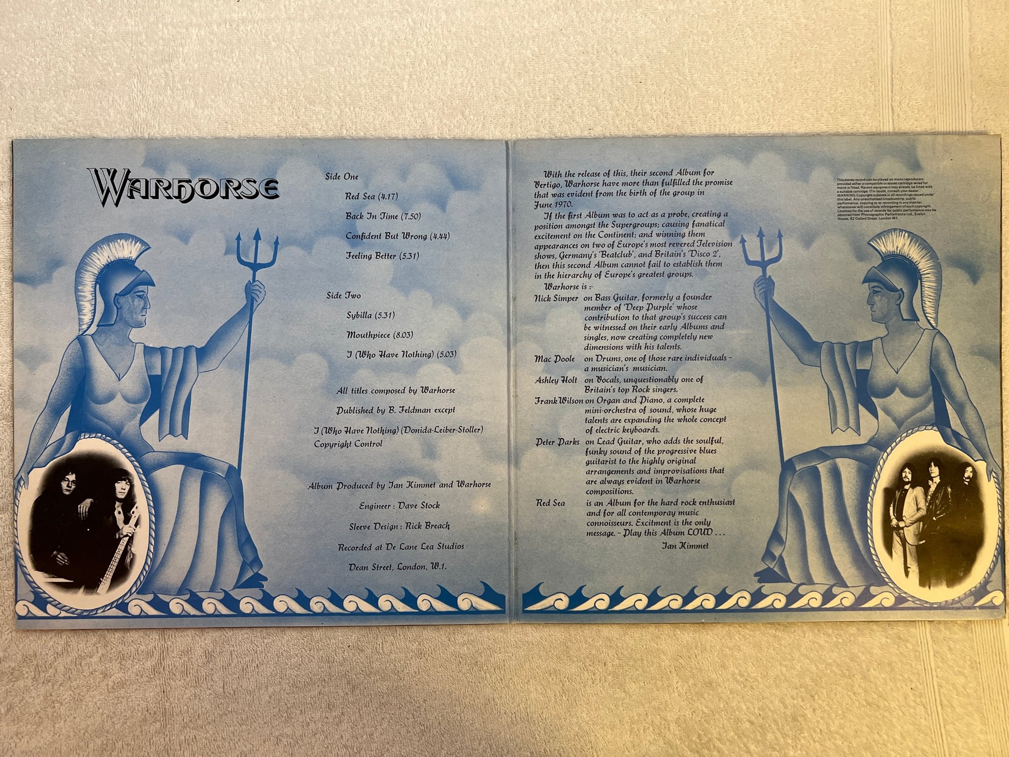 Omslagsbild för skivan WARHORSE red sea LP -72 UK VERTIGO swirl 6360066 ** R A R E ** progressive