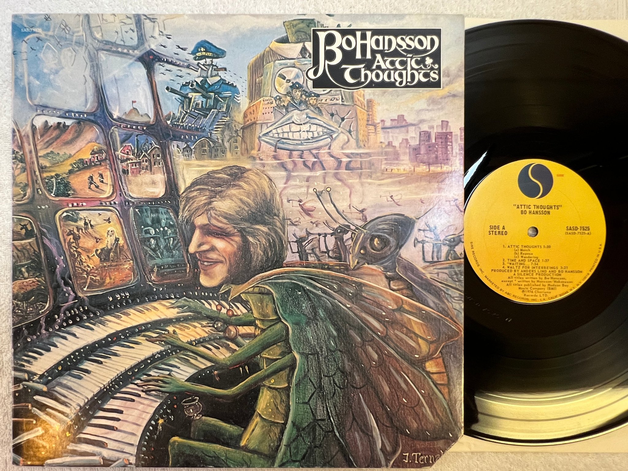 Omslagsbild för skivan BO HANSSON attic thoughts LP -76 US SIRE SASD-7525