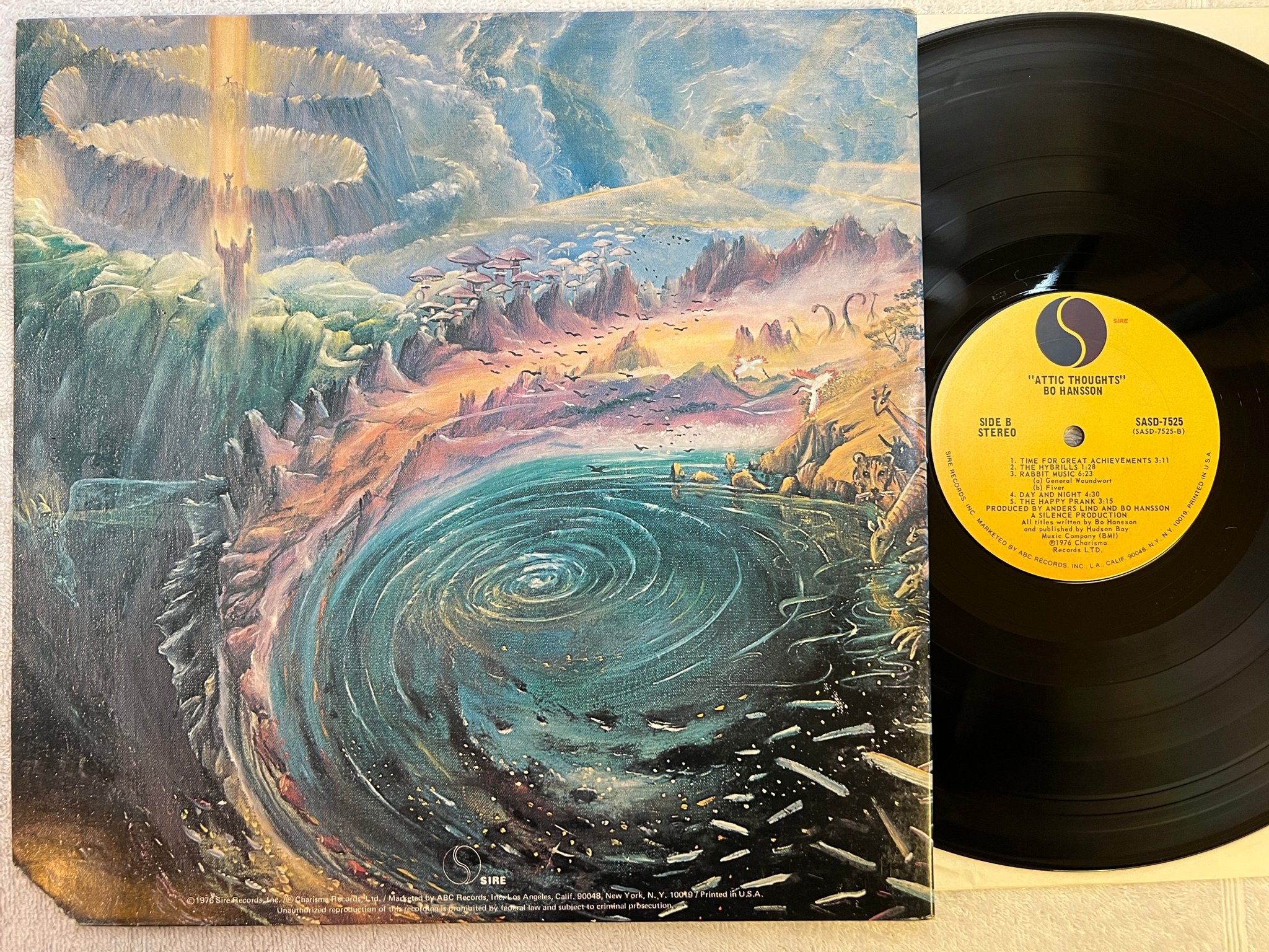 Omslagsbild för skivan BO HANSSON attic thoughts LP -76 US SIRE SASD-7525