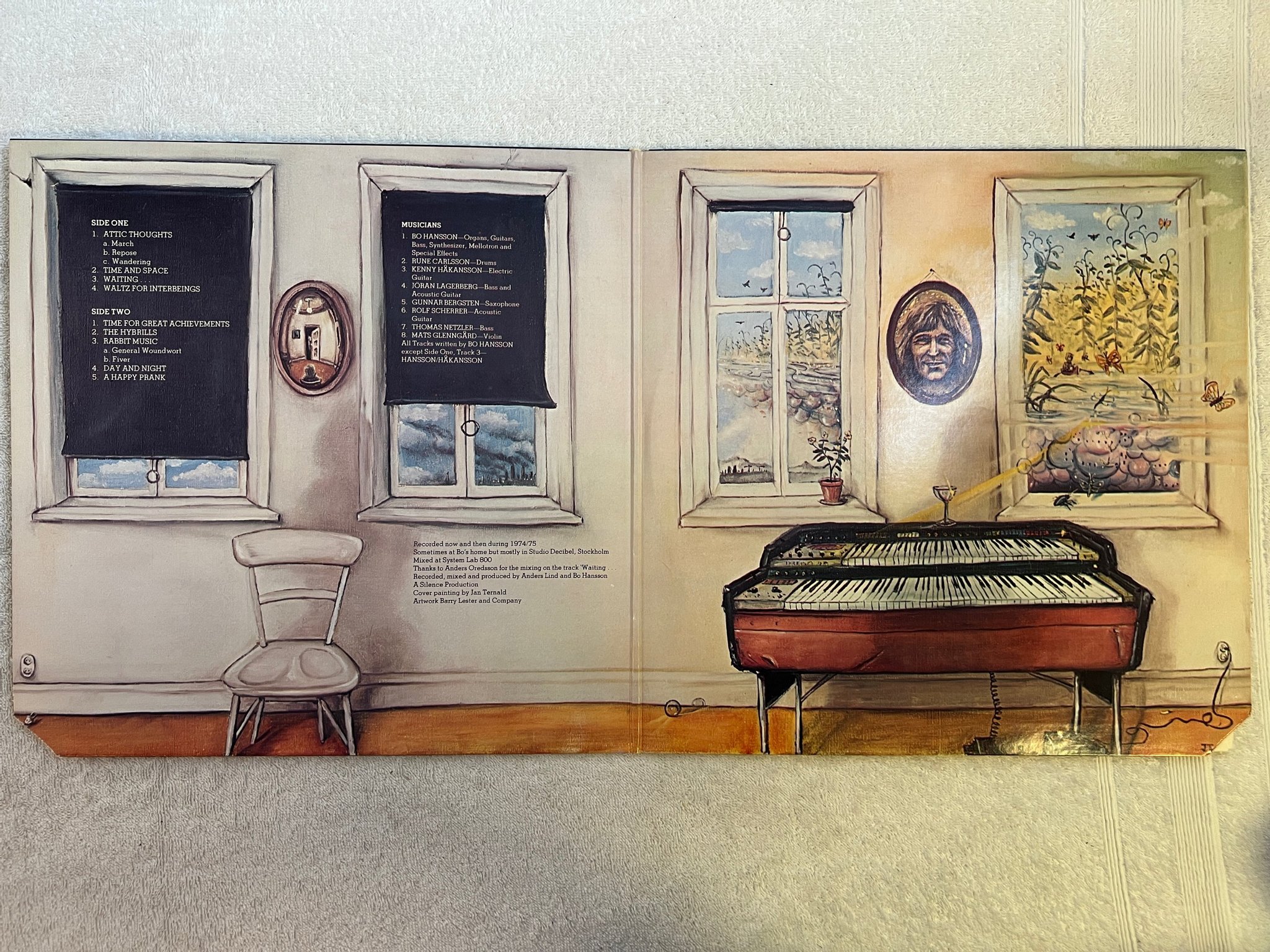 Omslagsbild för skivan BO HANSSON attic thoughts LP -76 US SIRE SASD-7525