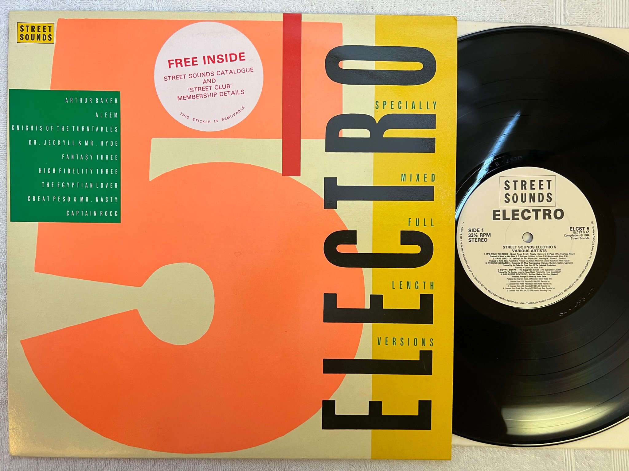 Omslagsbild för skivan V/A Street sounds electro 5 LP -84 UK ELCST 5 old school hip-hop !!