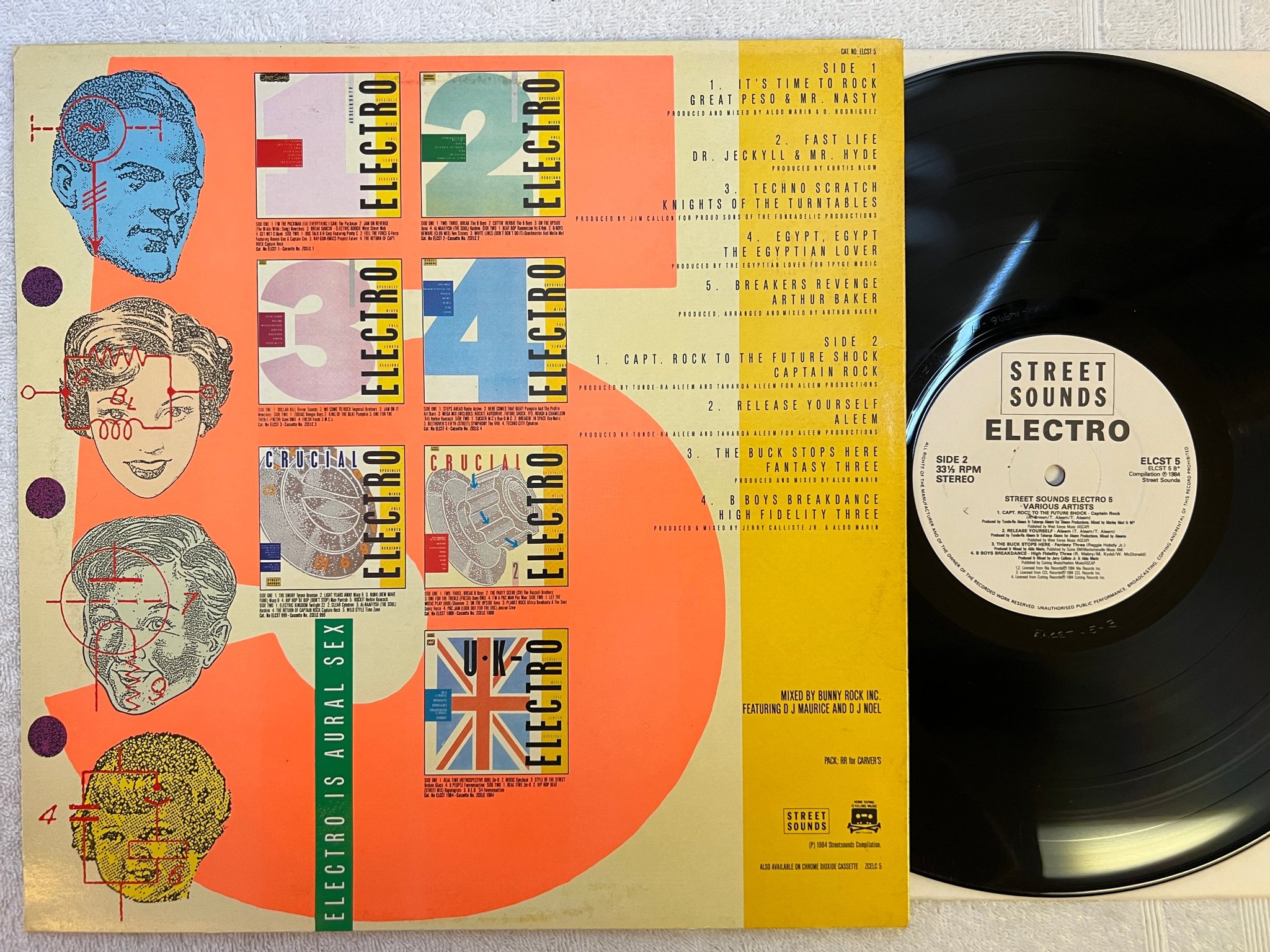 Omslagsbild för skivan V/A Street sounds electro 5 LP -84 UK ELCST 5 old school hip-hop !!